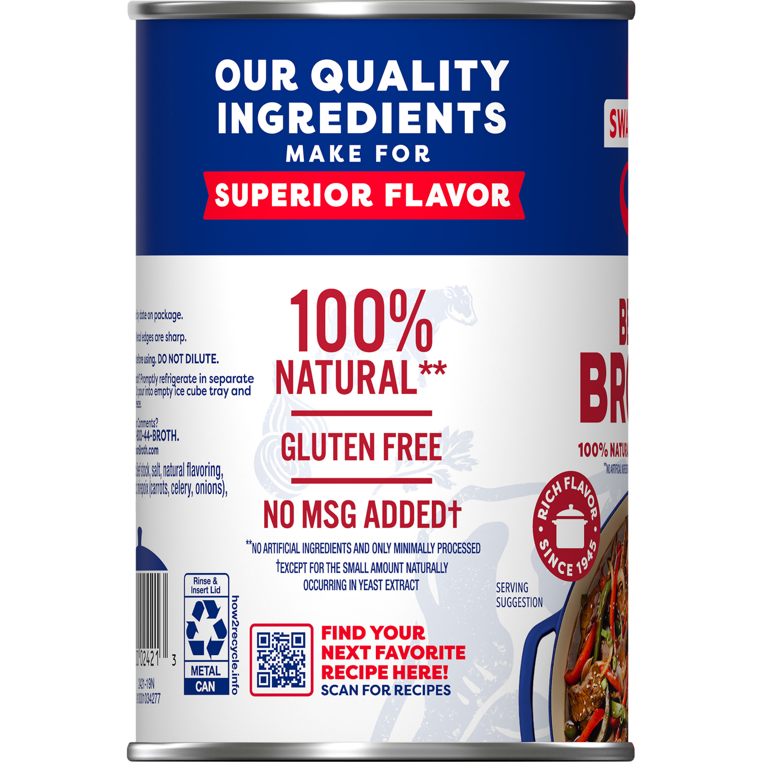 slide 2 of 8, Swanson Beef Broth, 14.5 Oz Can, 14.500 oz