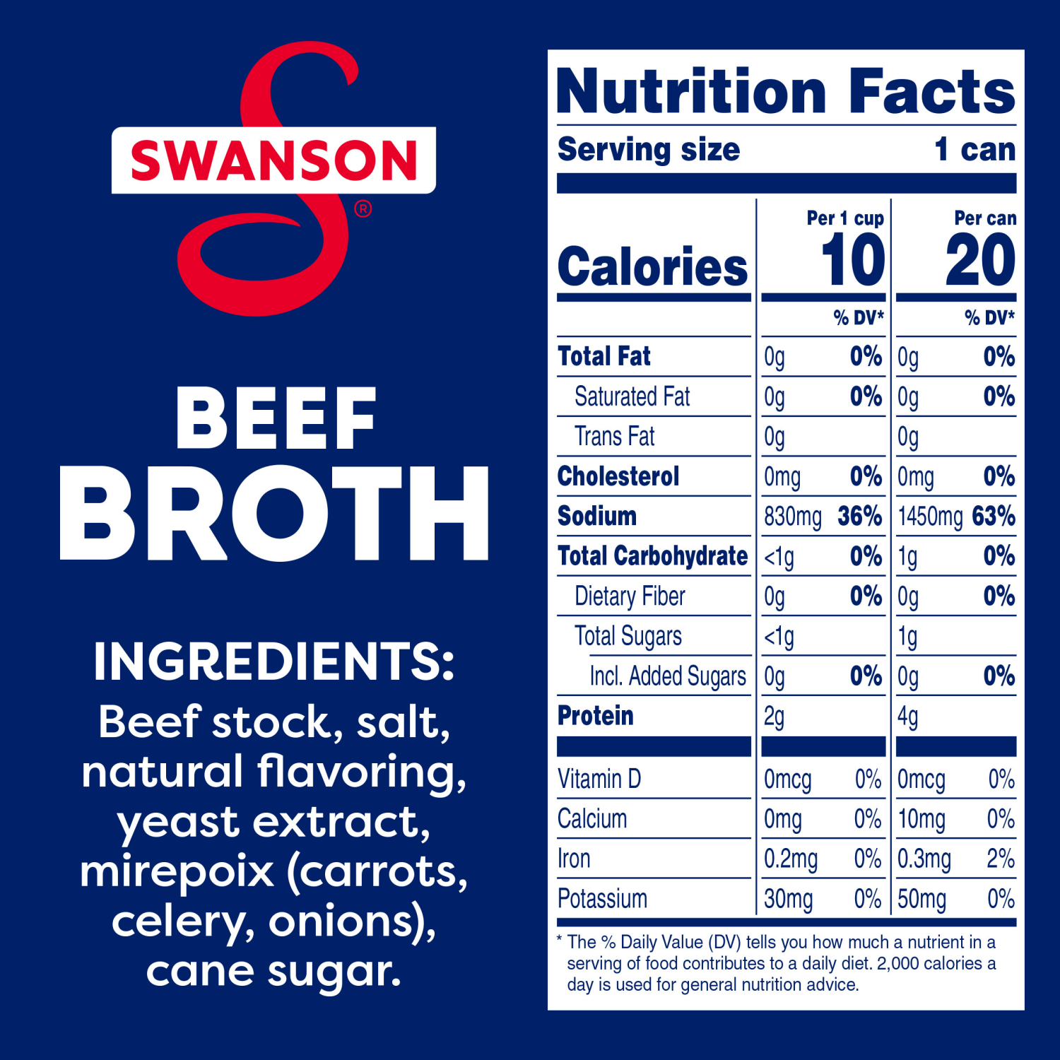 slide 4 of 8, Swanson Beef Broth, 14.5 Oz Can, 14.500 oz