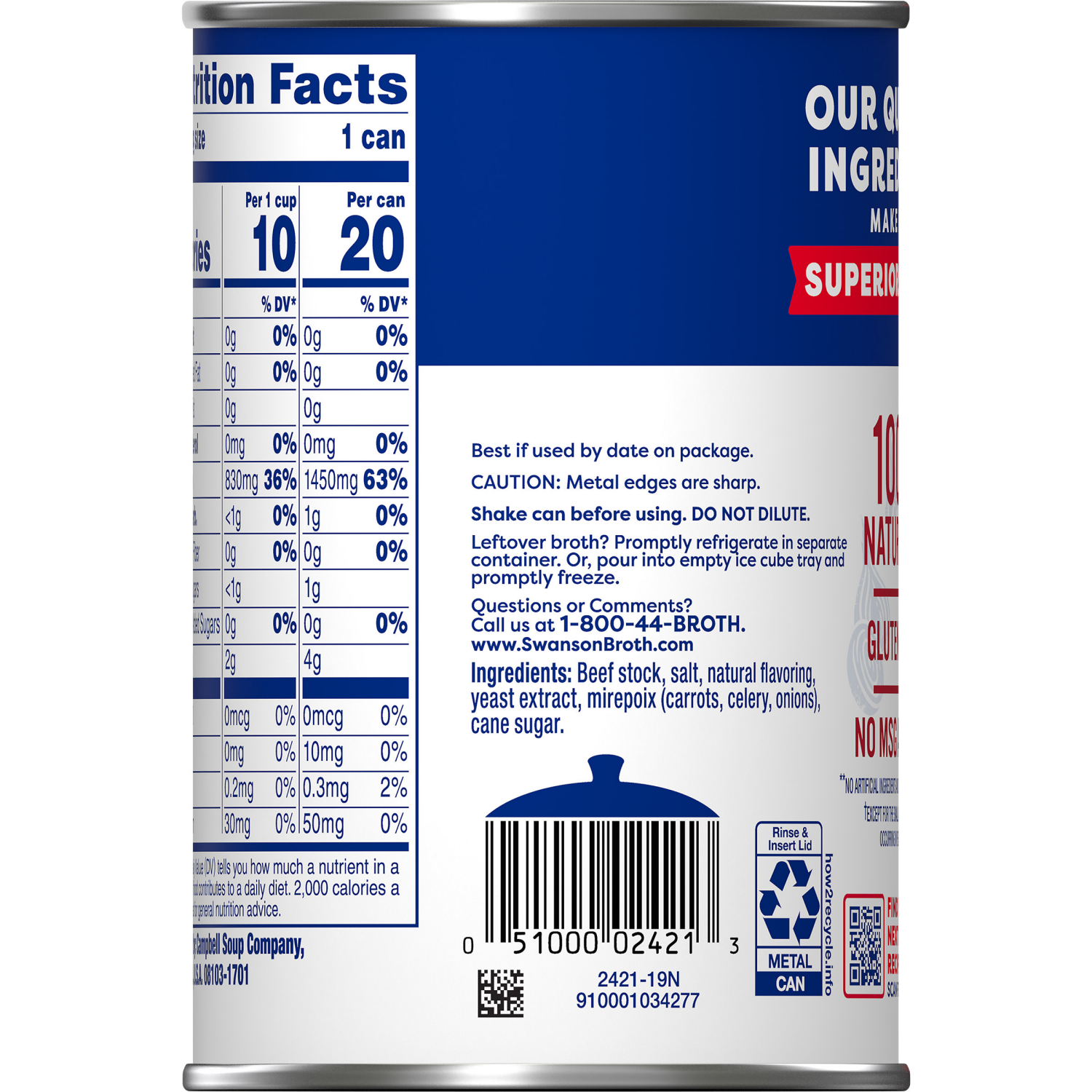 slide 5 of 8, Swanson Beef Broth, 14.5 Oz Can, 14.500 oz