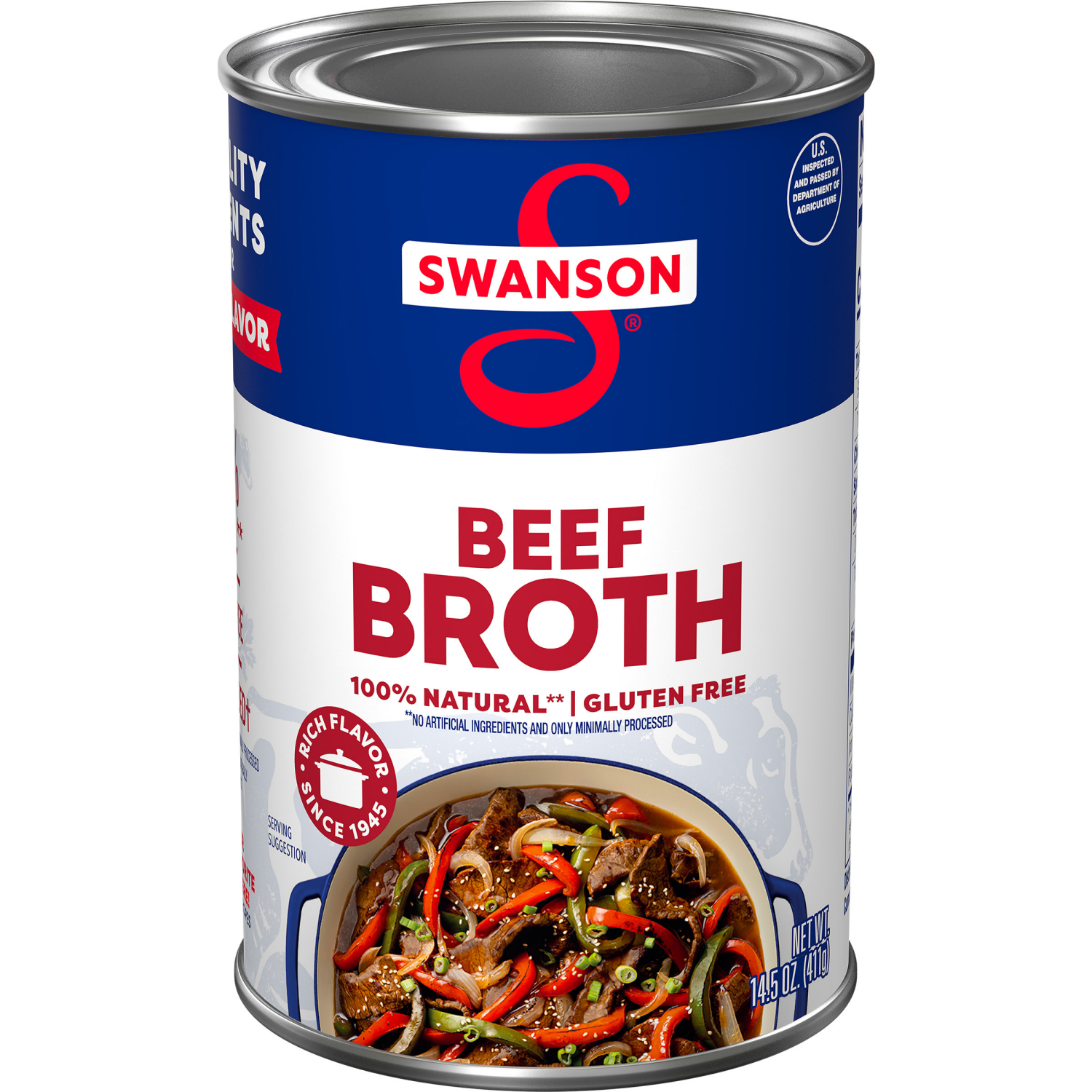 slide 1 of 8, Swanson Beef Broth, 14.5 Oz Can, 14.500 oz