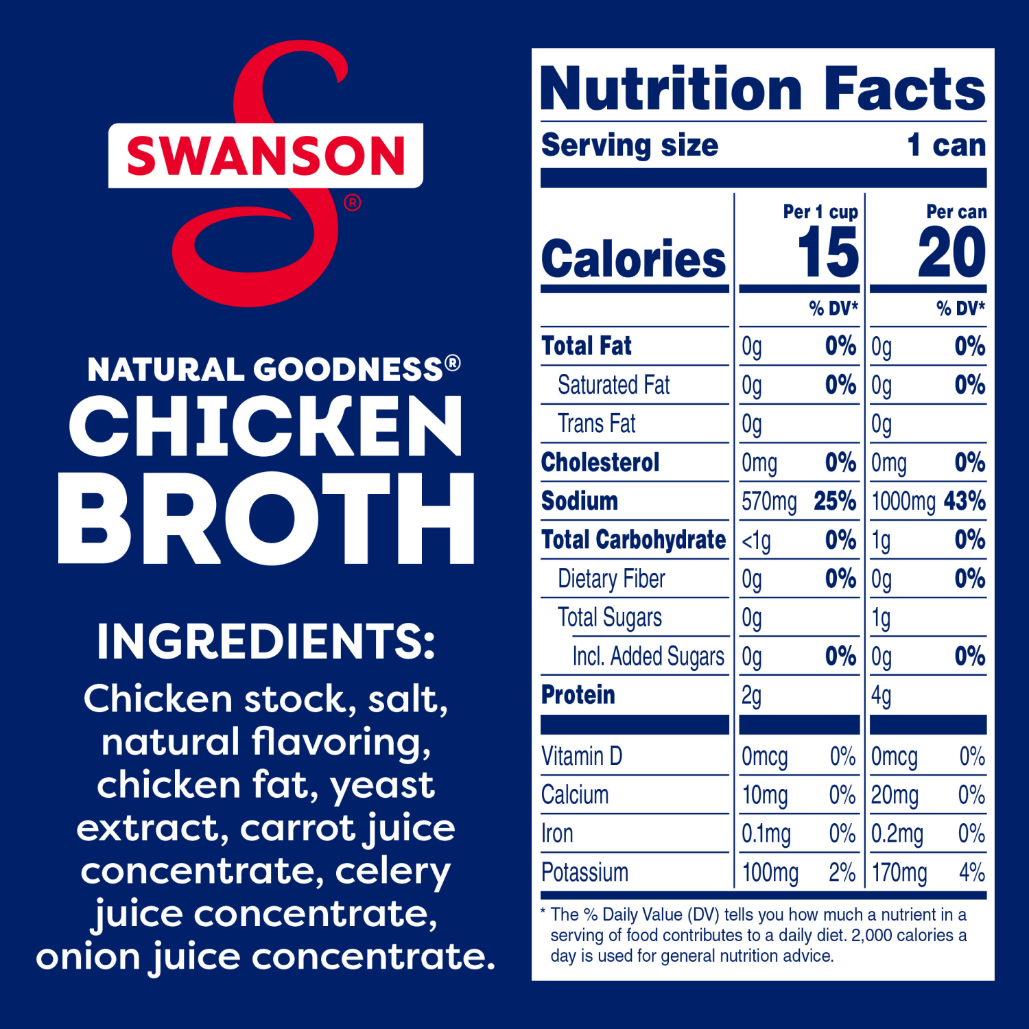 slide 4 of 8, Swanson 33% Less Sodium Chicken Broth, 14.5 oz Can, 14.500 oz