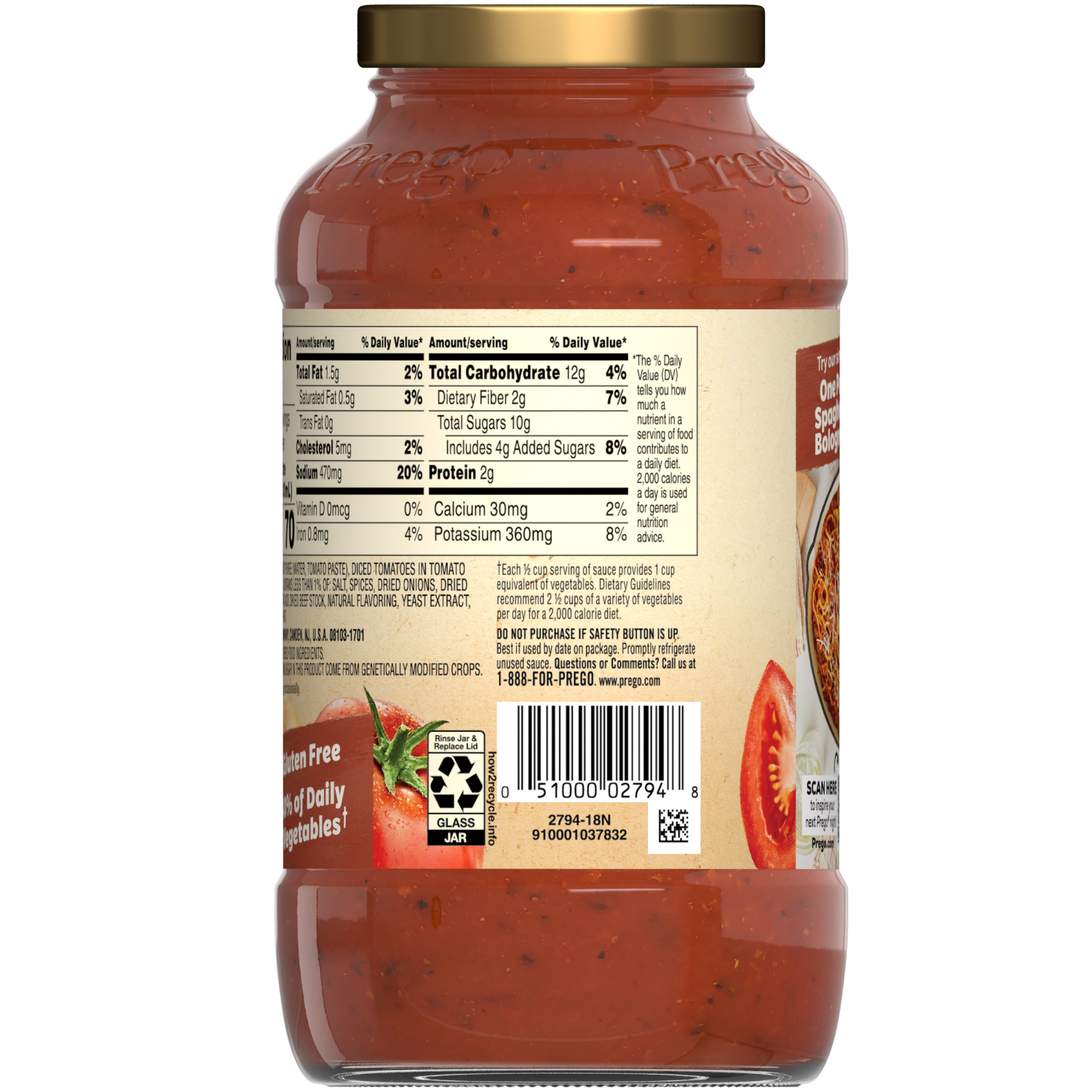 slide 5 of 8, Prego Italian Tomato Pasta Sauce Flavored With Meat, 24 oz Jar, 24.000 oz