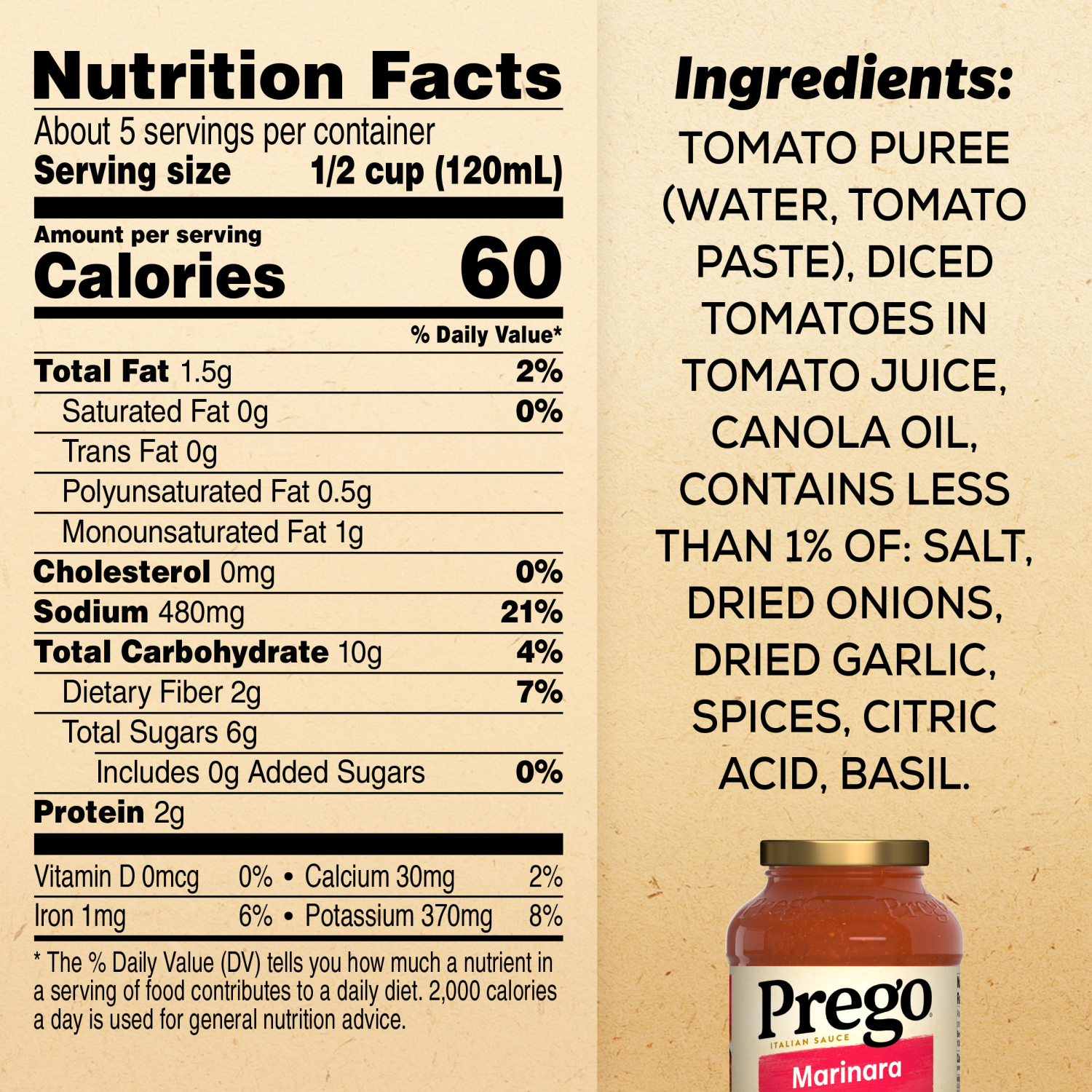 slide 4 of 8, Prego Marinara Sauce, 23.000 oz