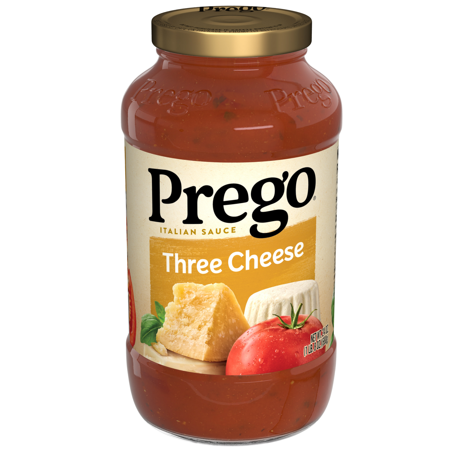 slide 1 of 8, Prego Three Cheese Pasta Sauce, 24.000 oz