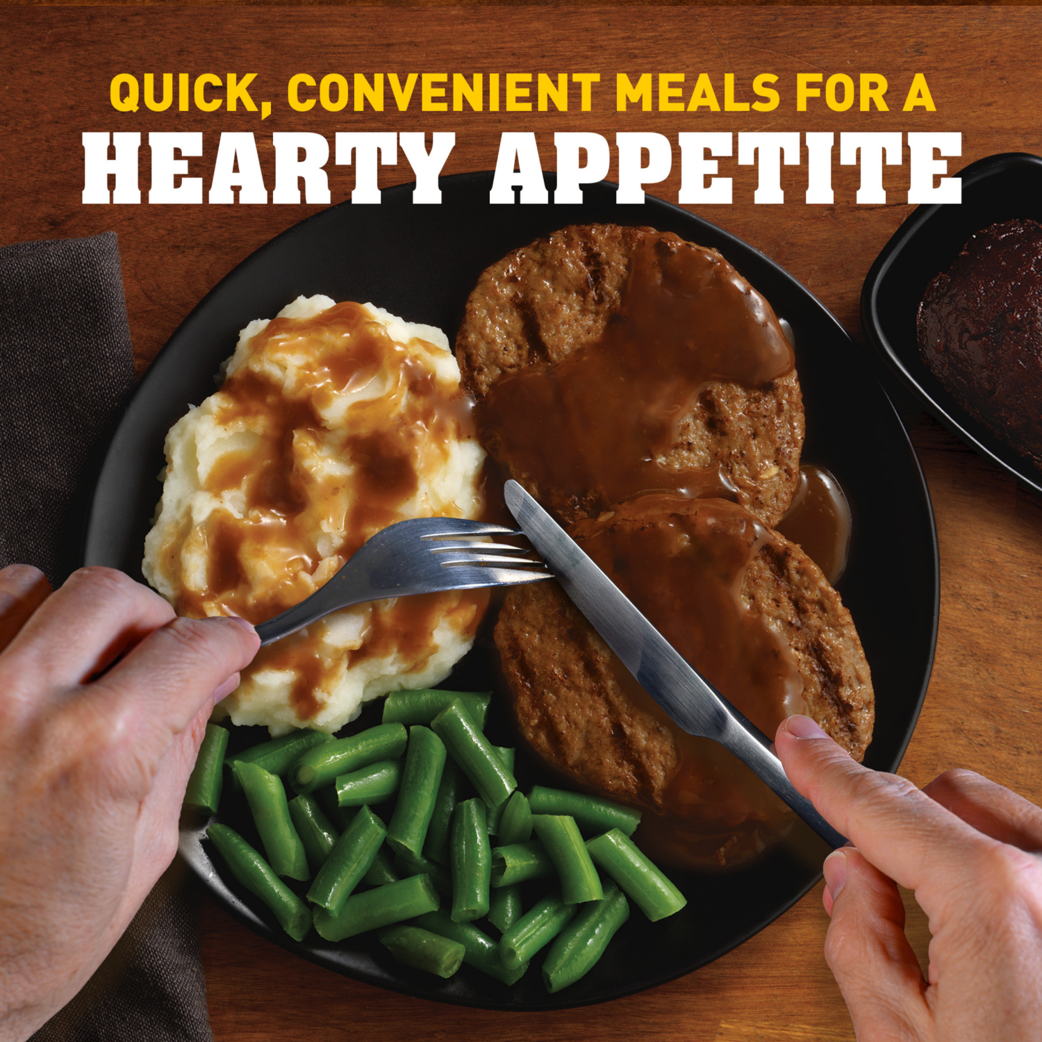 slide 2 of 5, Hungry-Man Salisbury Steak, Frozen Meal, 16 oz, 16 oz