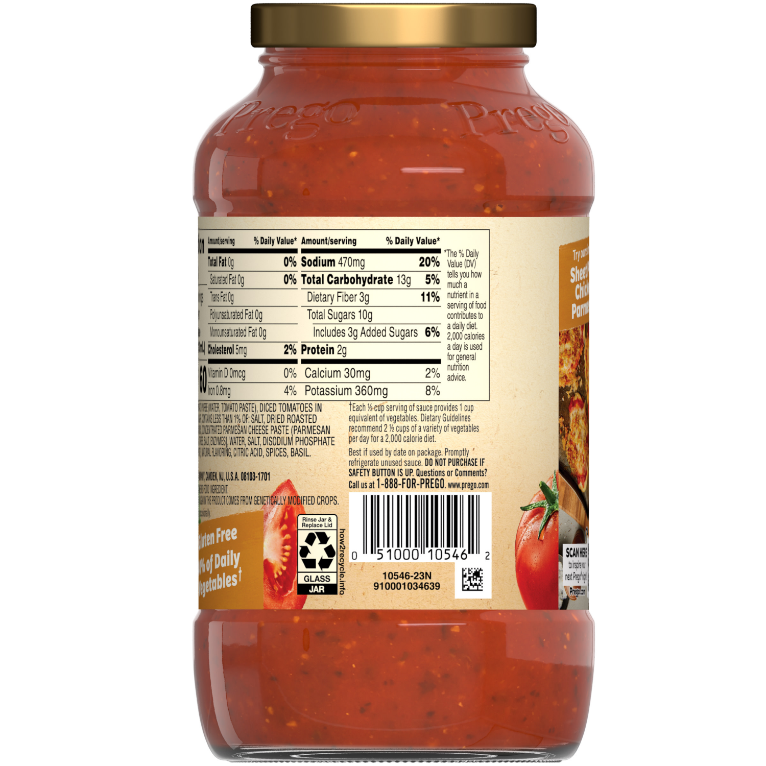 slide 5 of 8, Prego Pasta Sauce, Italian Tomato Sauce with Roasted Garlic & Parmesan Cheese, 24 oz Jar, 24.000 oz