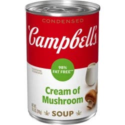 Campbell's Condensed 98% Fat Free Cream of Mushroom Soup, 10.5 oz Can