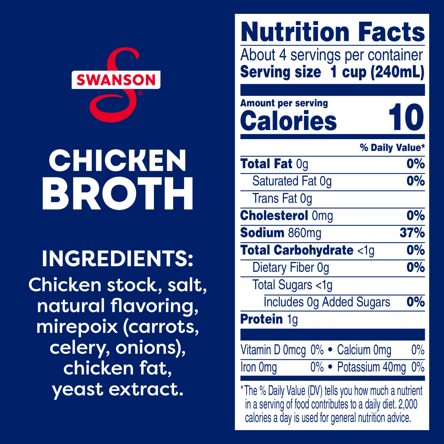 slide 4 of 8, Swanson Chicken Broth, 32 oz Carton, 32.000 oz
