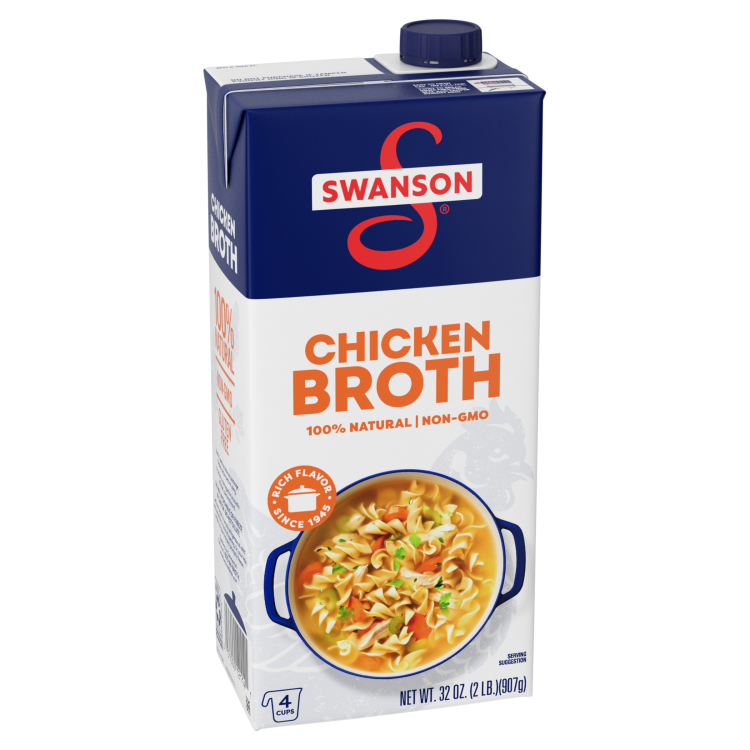 slide 1 of 8, Swanson Chicken Broth, 32 oz Carton, 32.000 oz