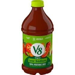 V8 Low Sodium Original 100% Vegetable Juice, 46 fl oz Bottle