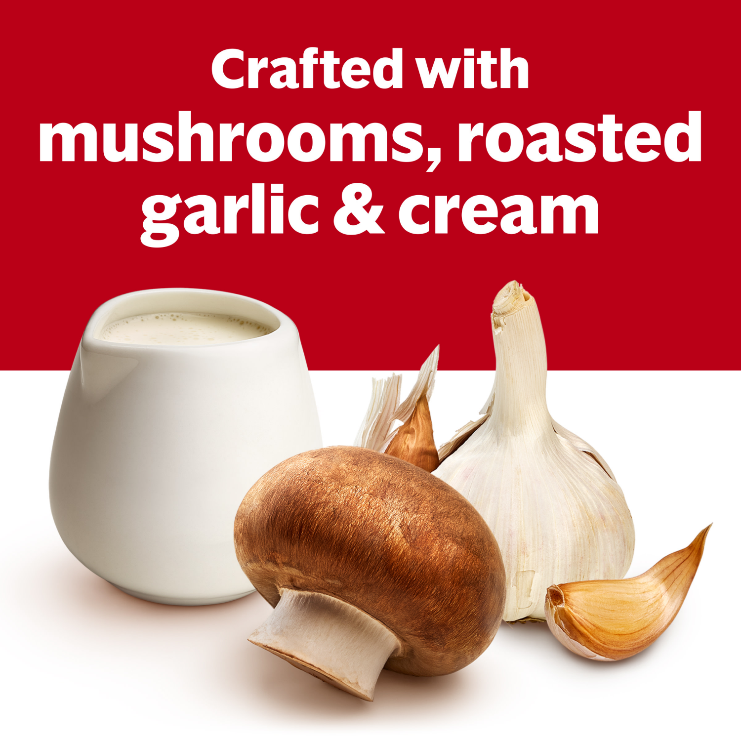 slide 6 of 7, Campbell's Condensed Cream of Mushroom Soup With Roasted Garlic, 10.5 oz Can, 10.5 oz