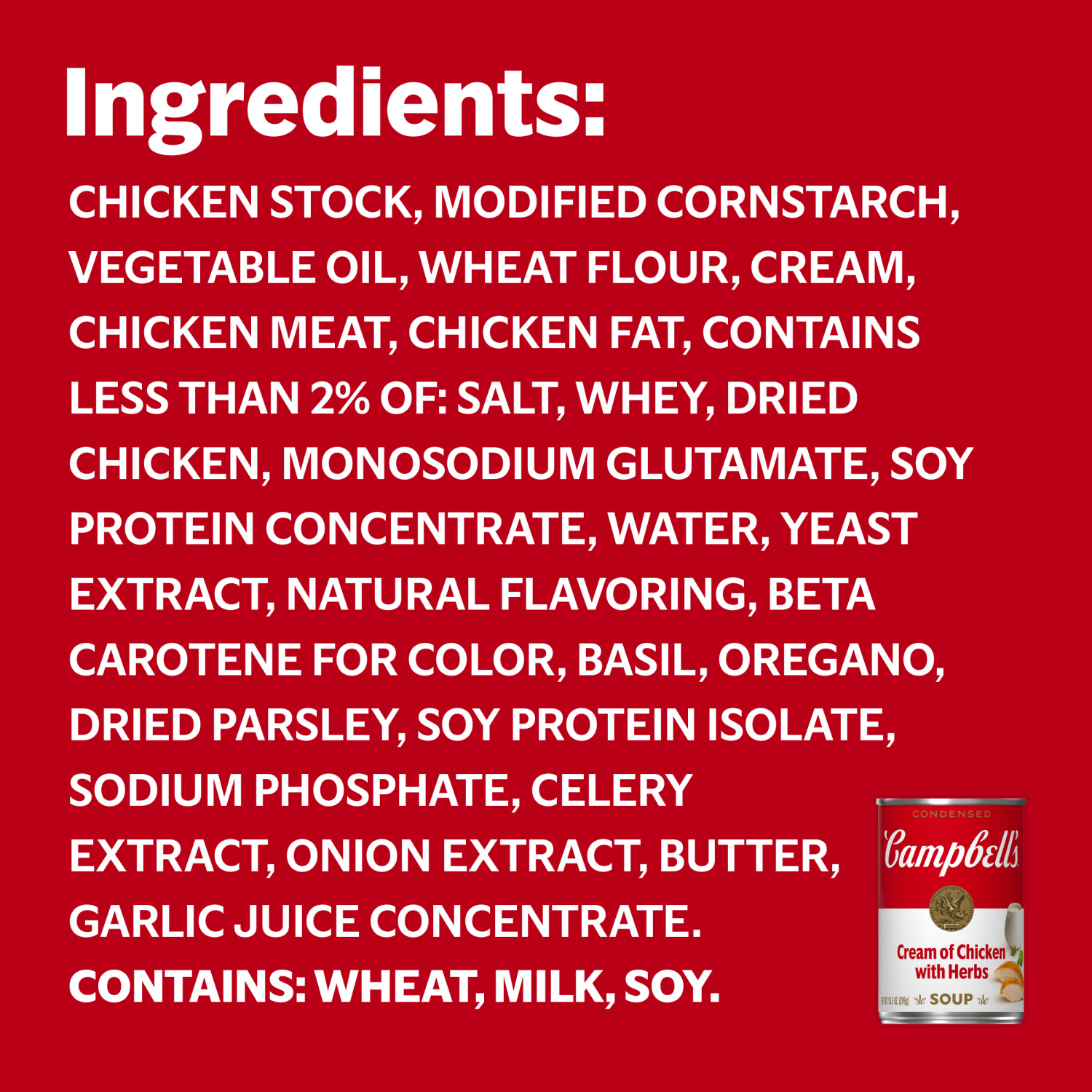slide 3 of 8, Campbell's Condensed Cream of Chicken Soup With Herbs, 10.5 oz Can, 10.5 oz