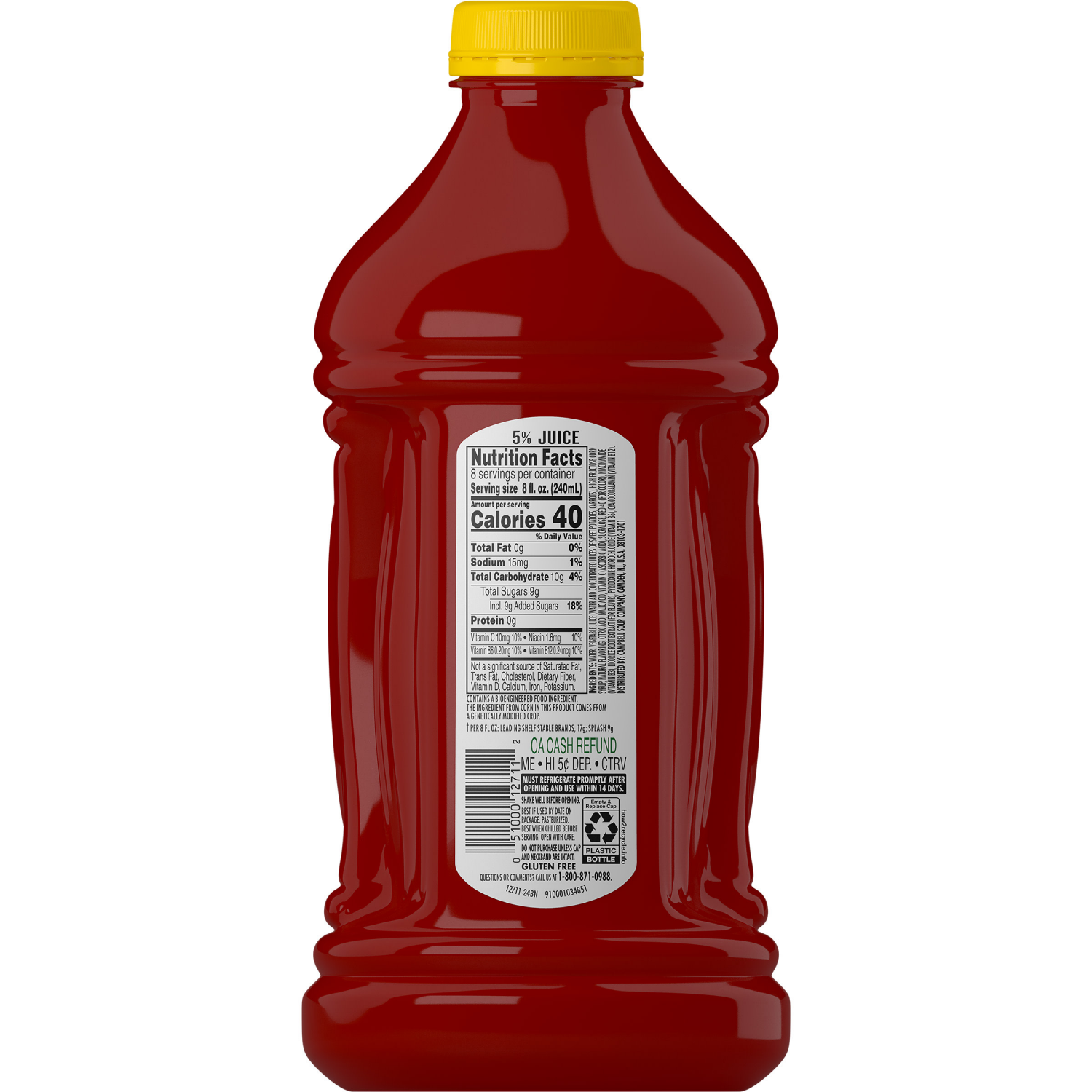 slide 8 of 8, V8 Splash Berry Blend Flavored Beverage, 64 fl oz Bottle, 64.000 fl oz