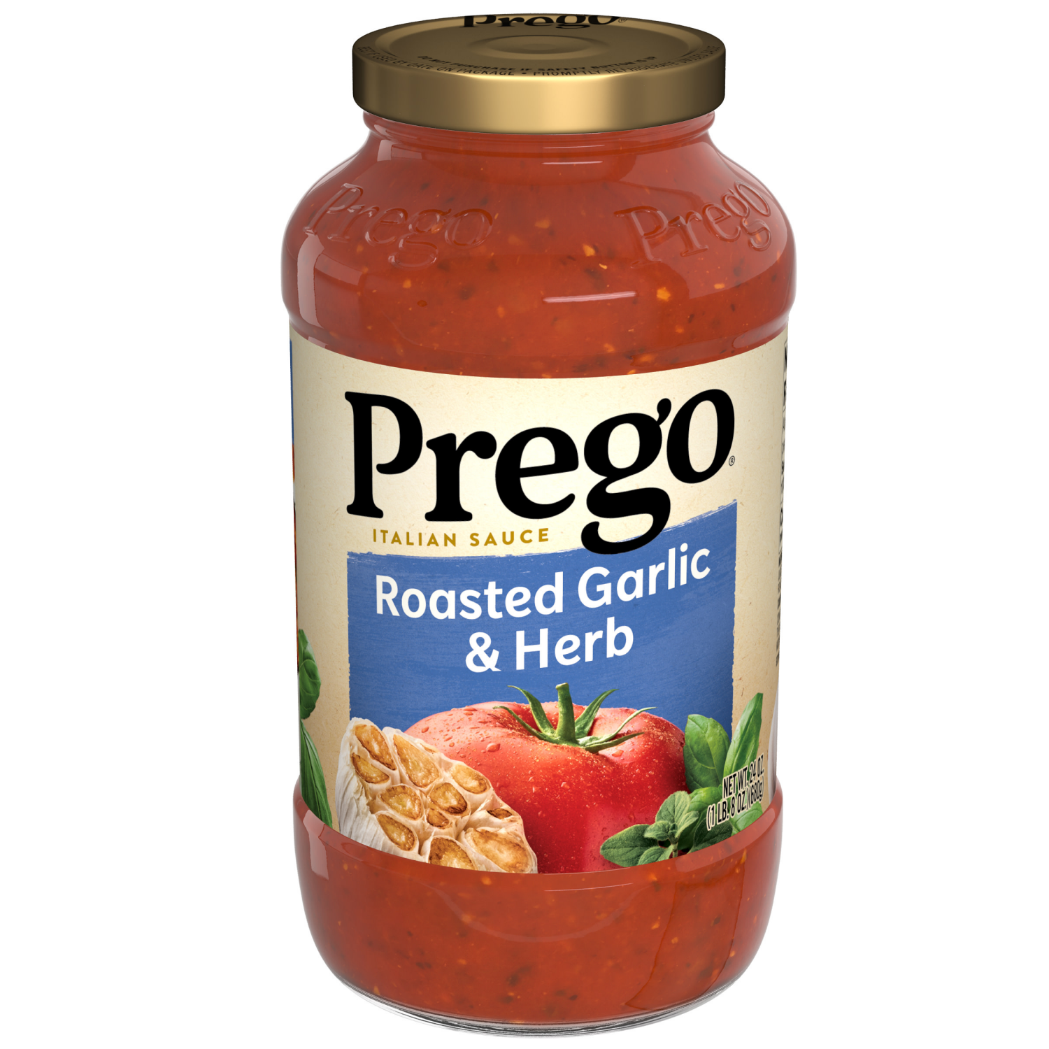 slide 1 of 8, Prego Roasted Garlic & Herb Pasta Sauce, 24.000 oz