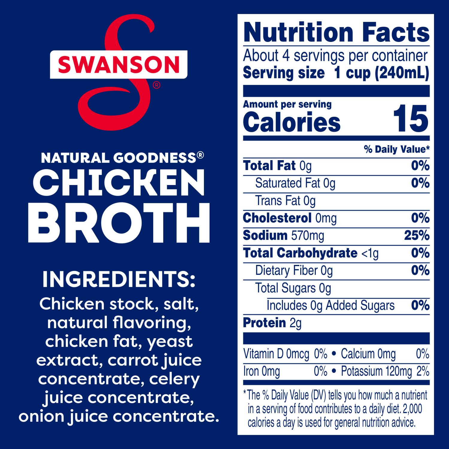 slide 2 of 5, Swanson 33% Less Sodium Chicken Broth, 32 oz Carton, 32.000 oz