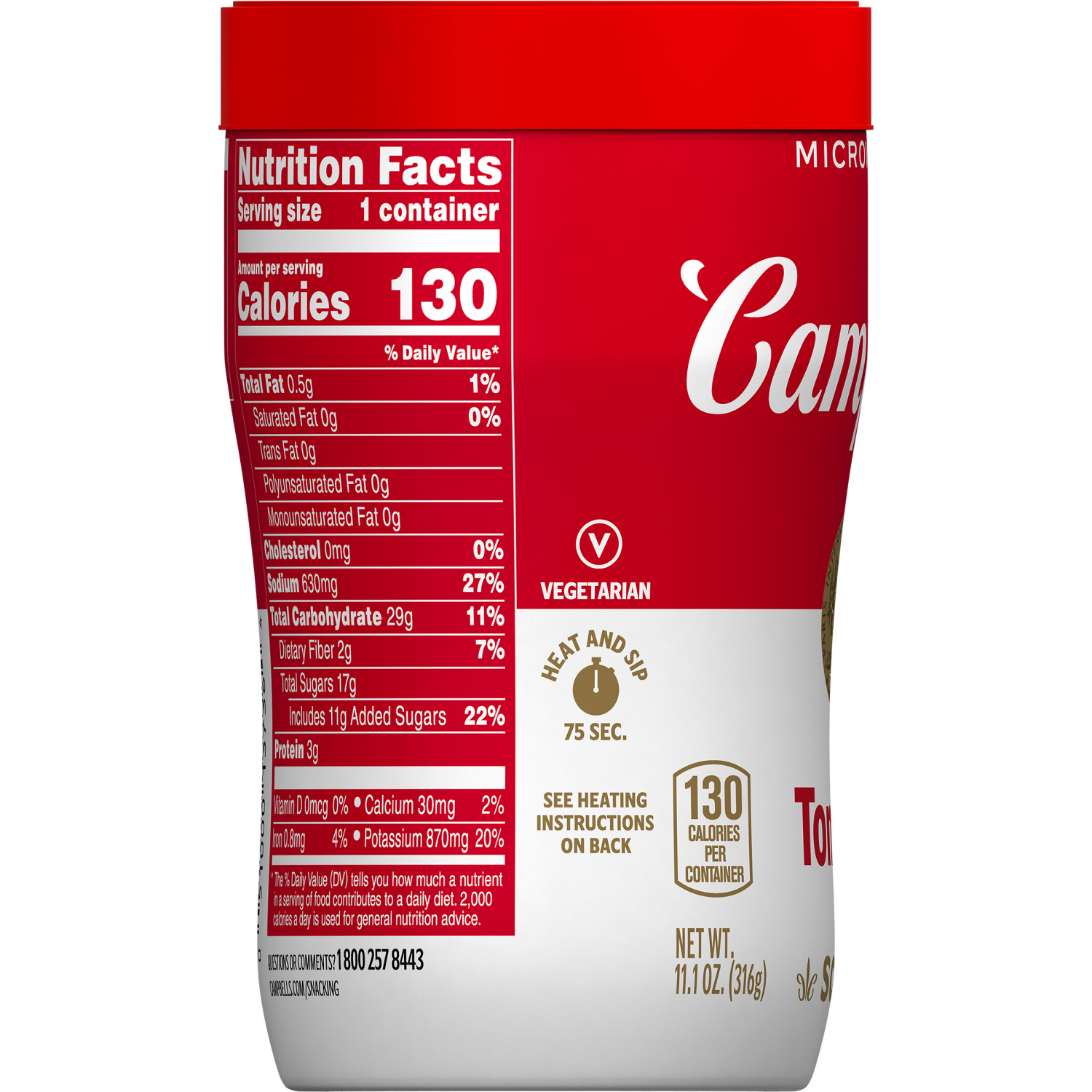 slide 3 of 5, Campbell's Sipping Soup, Classic Tomato Soup, 11.100 oz