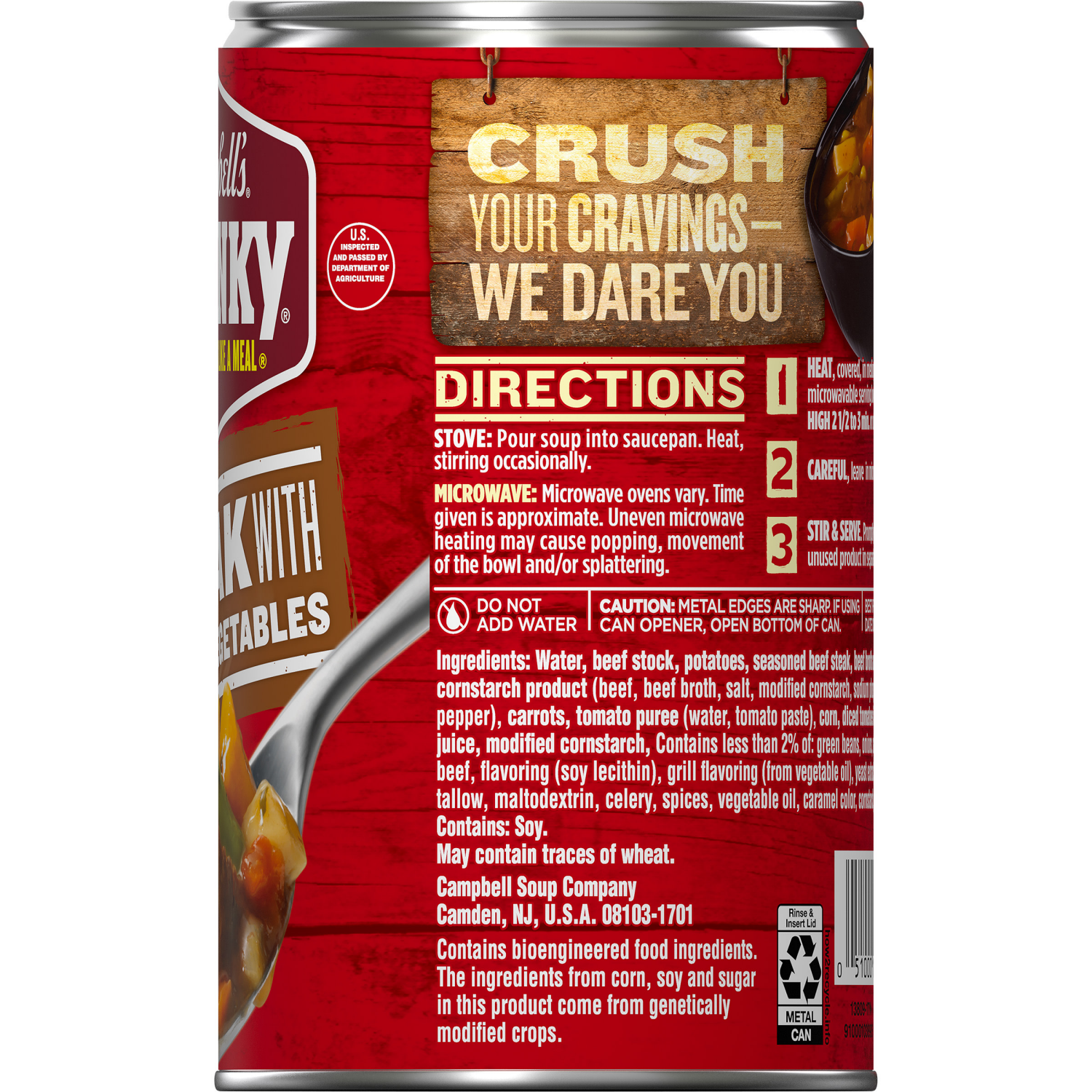 slide 2 of 5, Campbell's Steak With Hearty Vegetables Soup, 18.800 oz