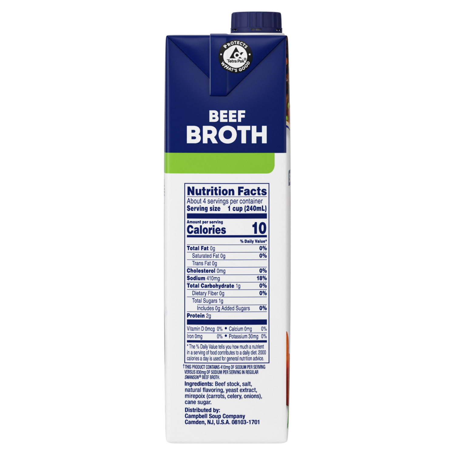 slide 2 of 8, Swanson 50% Less Sodium Beef Broth, 32 oz Carton, 32.000 oz