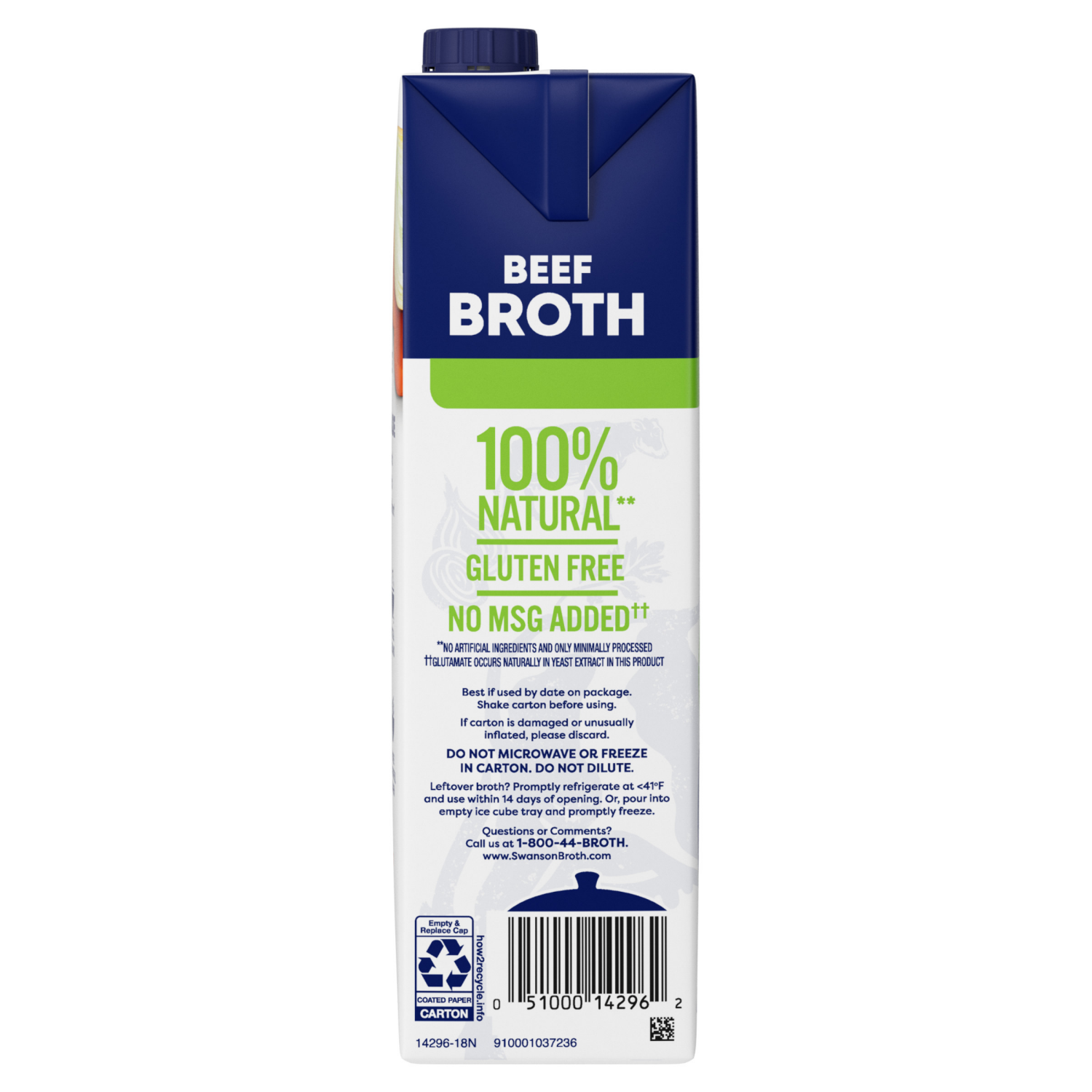 slide 3 of 8, Swanson 50% Less Sodium Beef Broth, 32 oz Carton, 32.000 oz