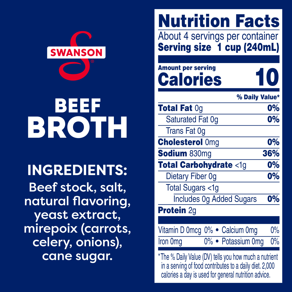 slide 6 of 8, Swanson Beef Broth, 32 oz Carton, 32 oz