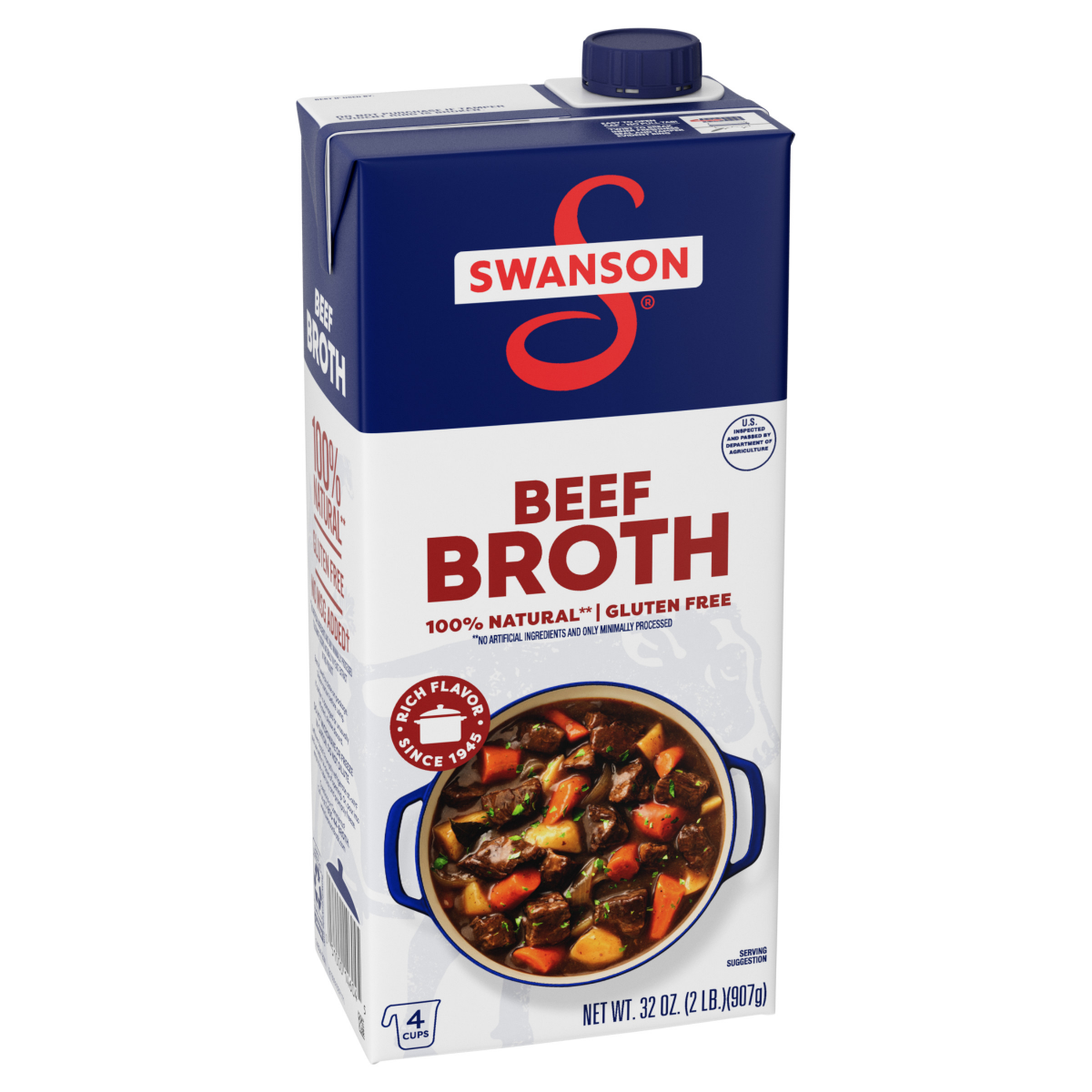 slide 1 of 8, Swanson Beef Broth, 32 oz Carton, 32 oz