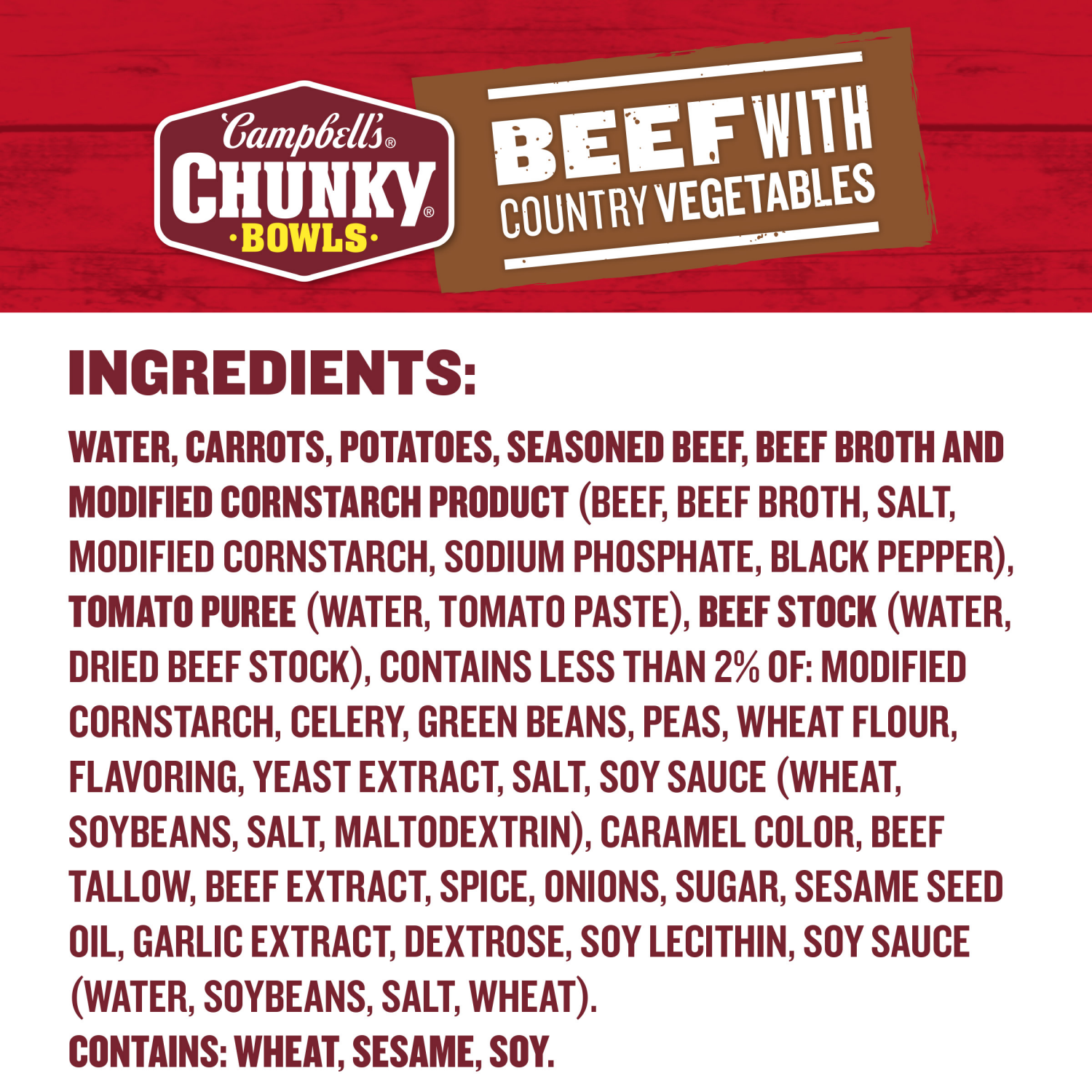 slide 2 of 5, Campbell's Beef Soup with Country Vegetables, 15.250 oz