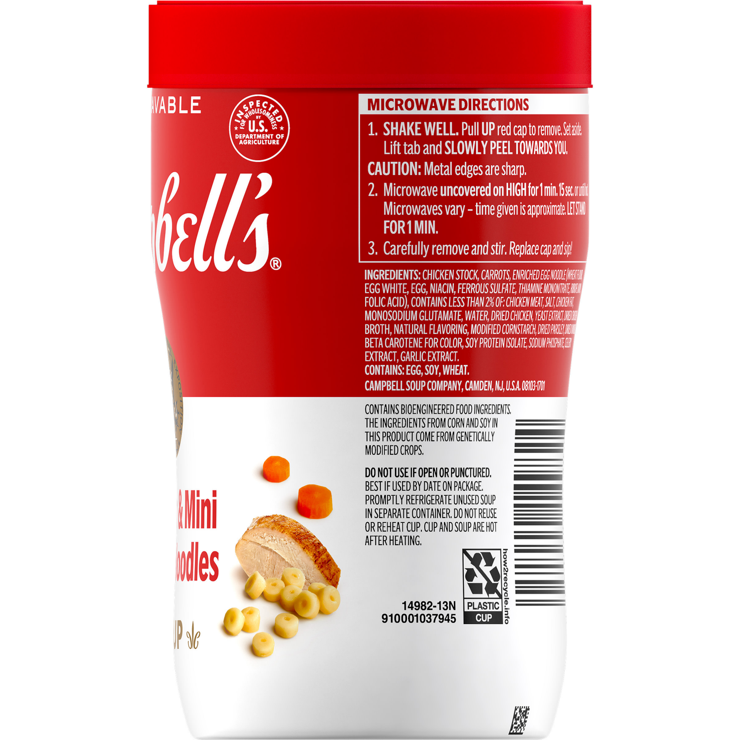 slide 2 of 8, Campbell's Sipping Soup, Chicken & Mini Round Noodle Soup, 10.75 oz Microwavable Cup, 10.750 oz