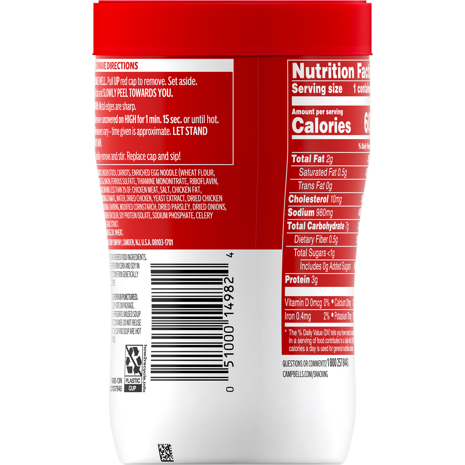 slide 5 of 8, Campbell's Sipping Soup, Chicken & Mini Round Noodle Soup, 10.75 oz Microwavable Cup, 10.750 oz