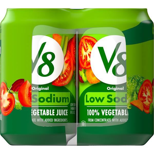 slide 4 of 29, V8 Low Sodium Original 100% Vegetable Juice, 11.5 fl oz Can (6 Pack), 69 oz