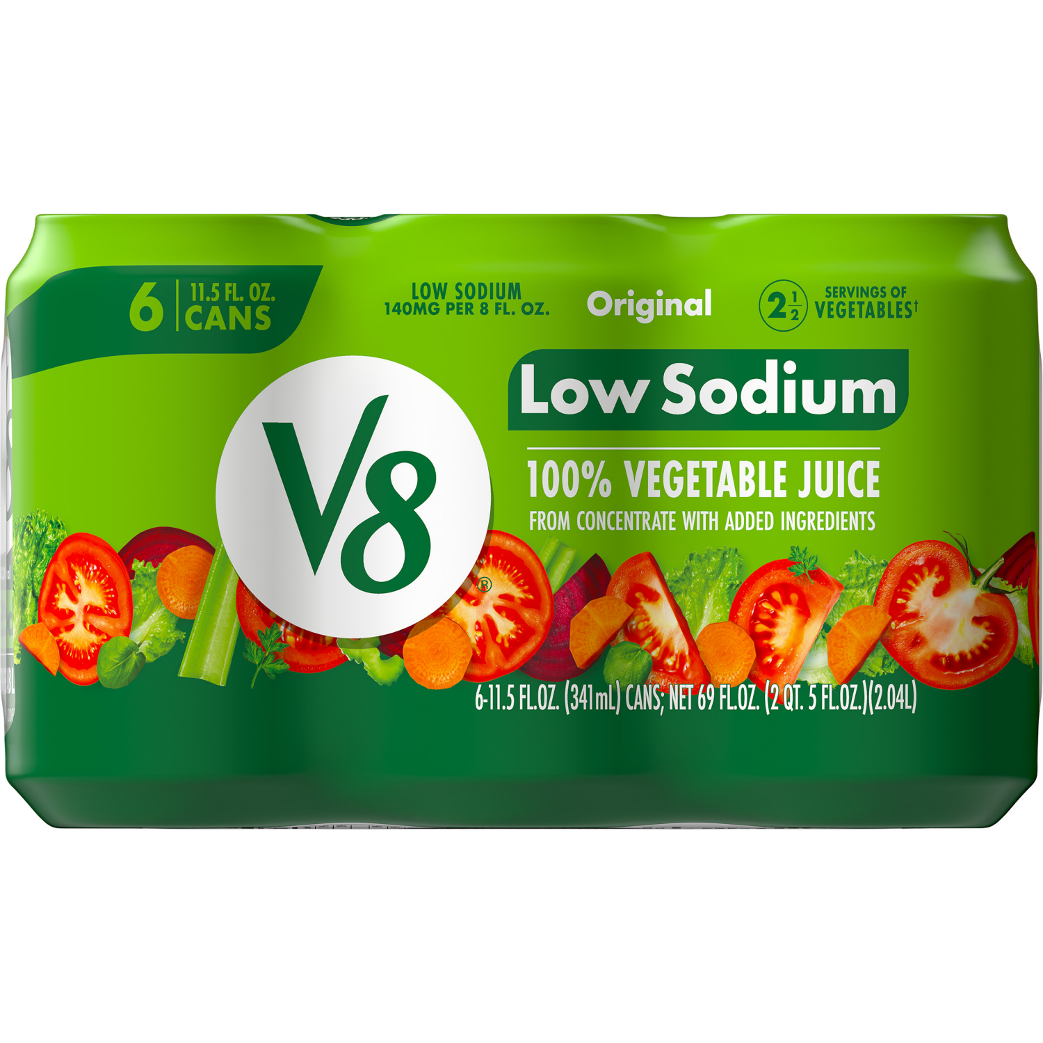 slide 5 of 5, V8 Low Sodium Original 100% Vegetable Juice, 69.000 fl oz