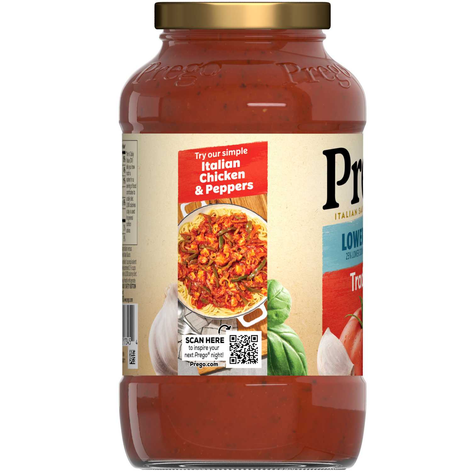 slide 3 of 8, Prego Traditional Lower Sodium Pasta Sauce, 23.500 oz