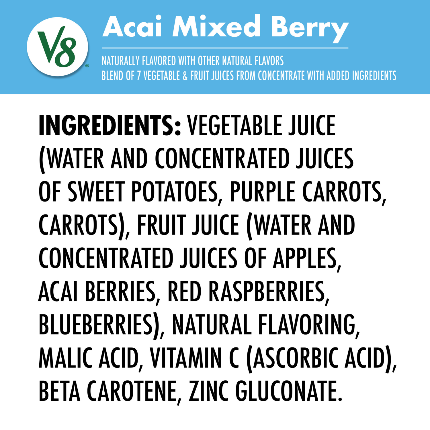 slide 3 of 5, V8 Acai Mixed Berry 100% Fruit and Vegetable Juice, 46.000 fl oz