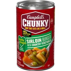 Campbell's Chunky Healthy Request Sirloin Burger with Country Vegetables Soup, 18.8 oz Can