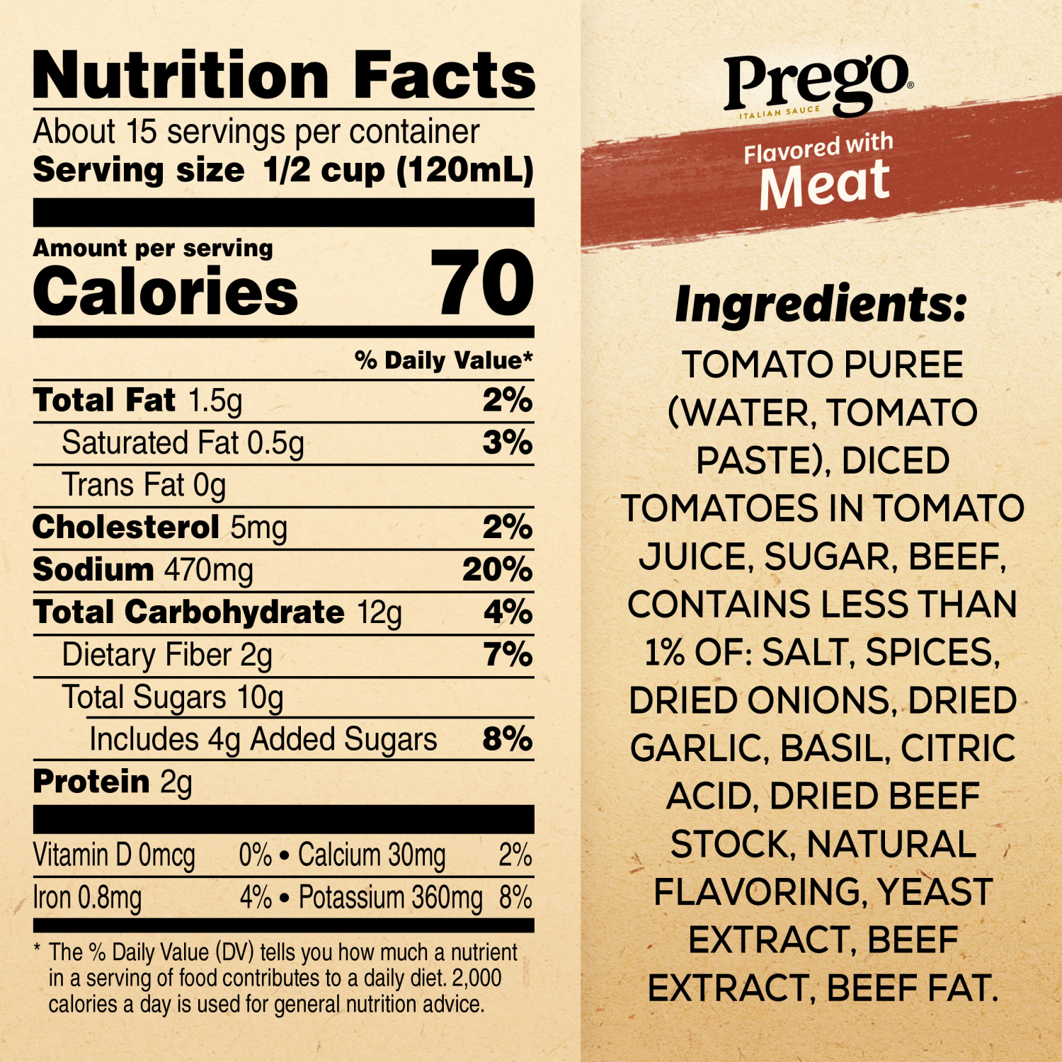 slide 4 of 8, Prego Flavored With Meat Pasta Sauce, 67.000 oz