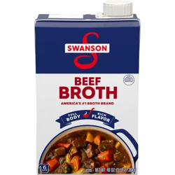 Swanson 100% Natural Beef Broth, 48 oz Carton