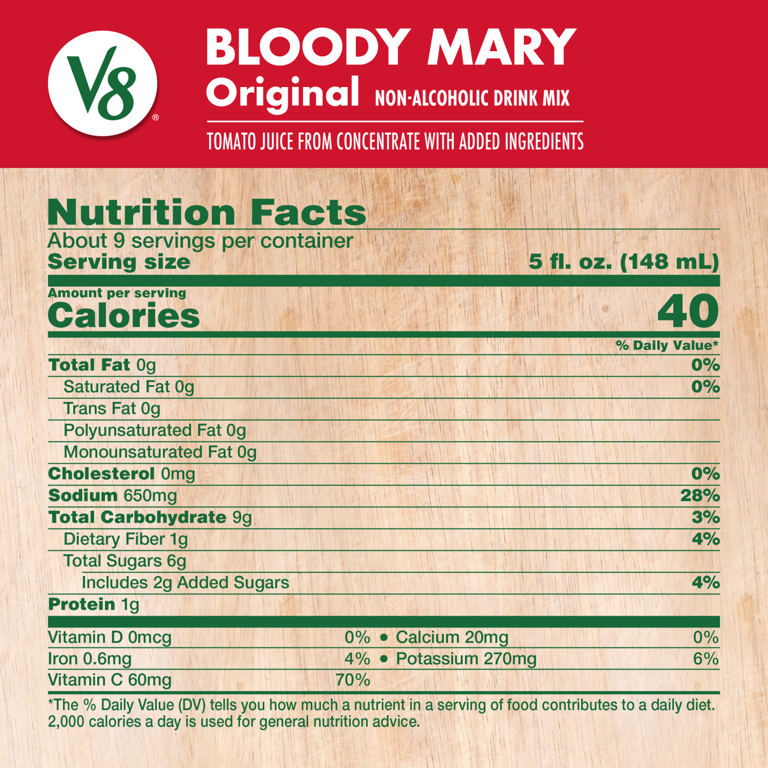slide 3 of 5, V8 Original Bloody Mary Mix, 46.000 fl oz