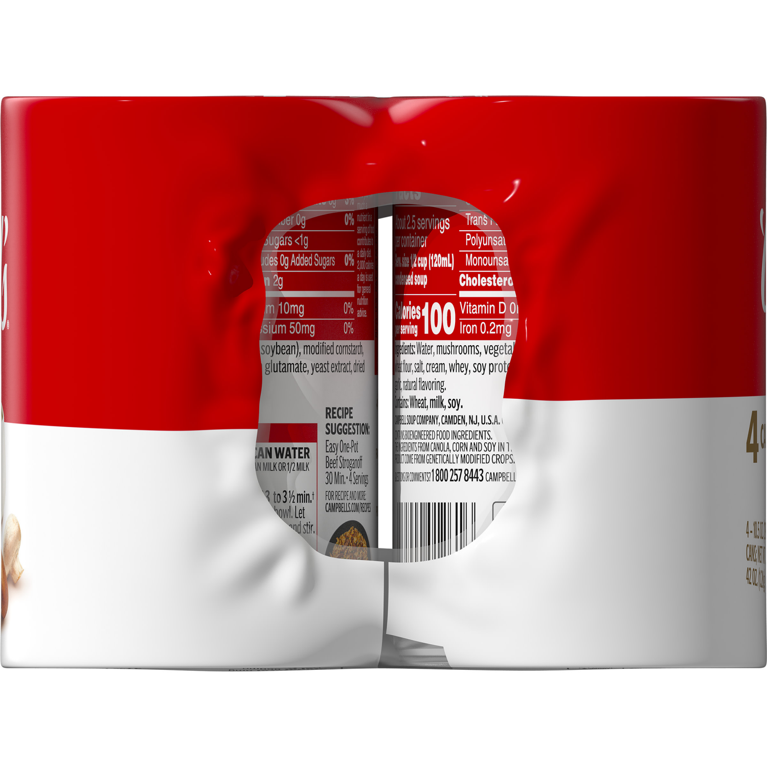 slide 2 of 8, Campbell's Condensed Cream of Mushroom Soup, 4 ct; 10.5 oz