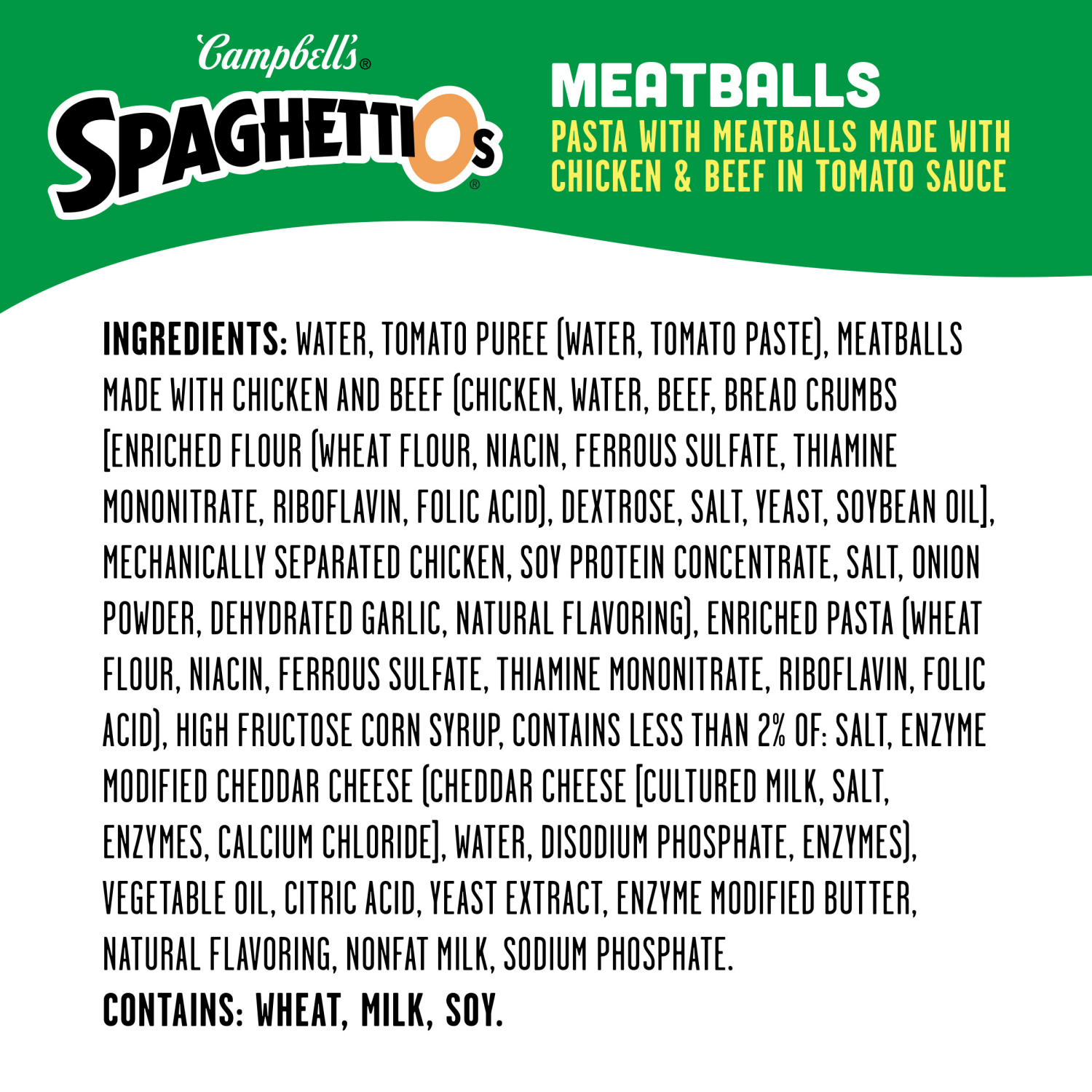 slide 8 of 8, Campbell's SpaghettiOs Canned Pasta with Meatballs, 22.2 oz Can, 22.200 oz