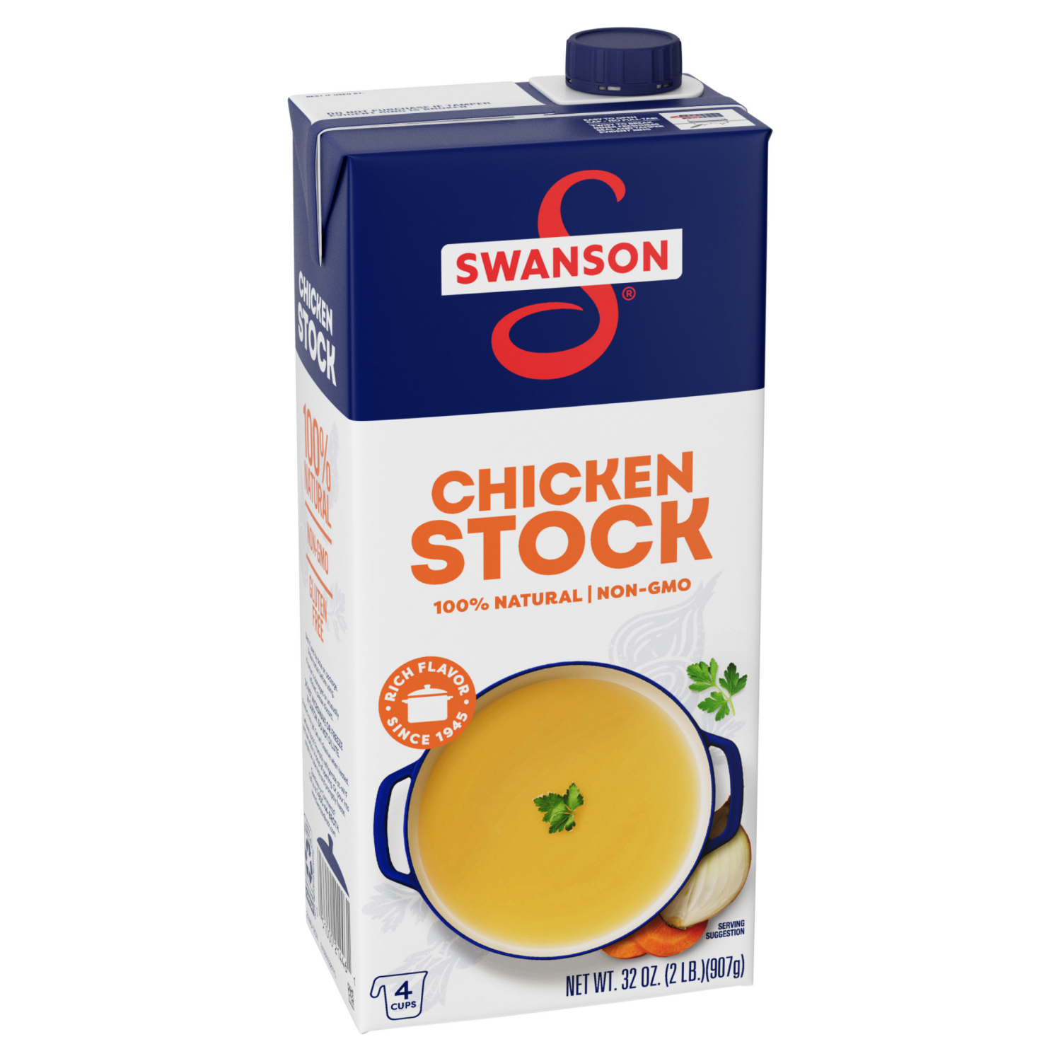 slide 1 of 5, Swanson 100% Natural Chicken Stock, 32 oz Carton, 32.000 oz