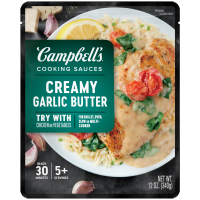 slide 11 of 29, Campbell's Cooking Sauces, Creamy Garlic Butter Sauce, 12 Oz Pouch, 12 oz