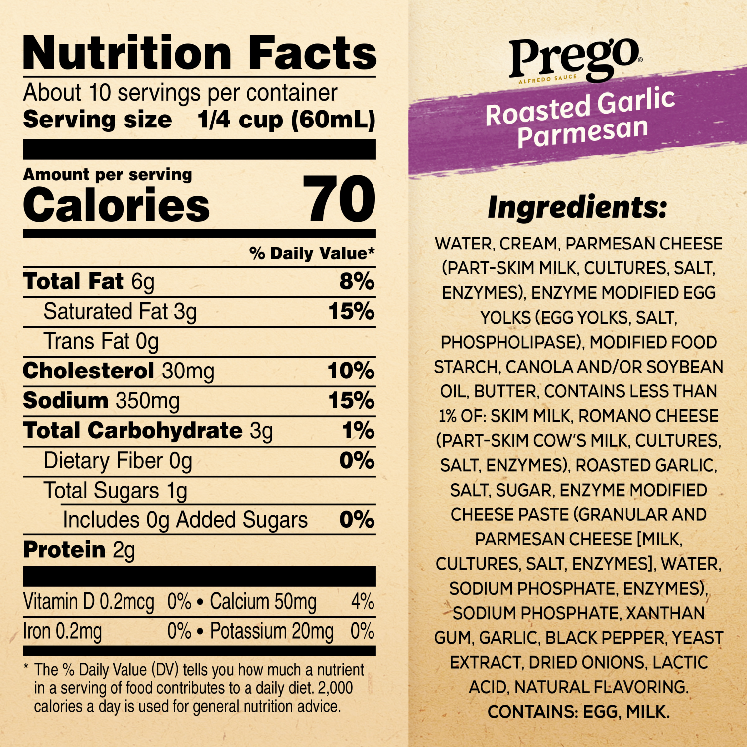 slide 4 of 8, Prego Alfredo Sauce with Roasted Garlic and Parmesan Cheese, 22.000 oz