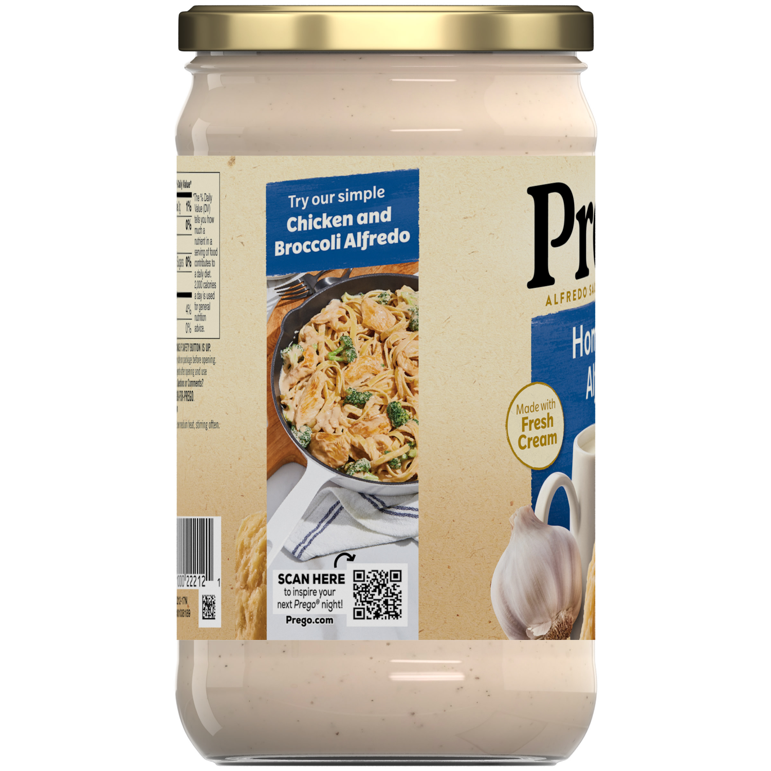 slide 3 of 8, Prego Homestyle Alfredo Pasta Sauce, 22.000 oz