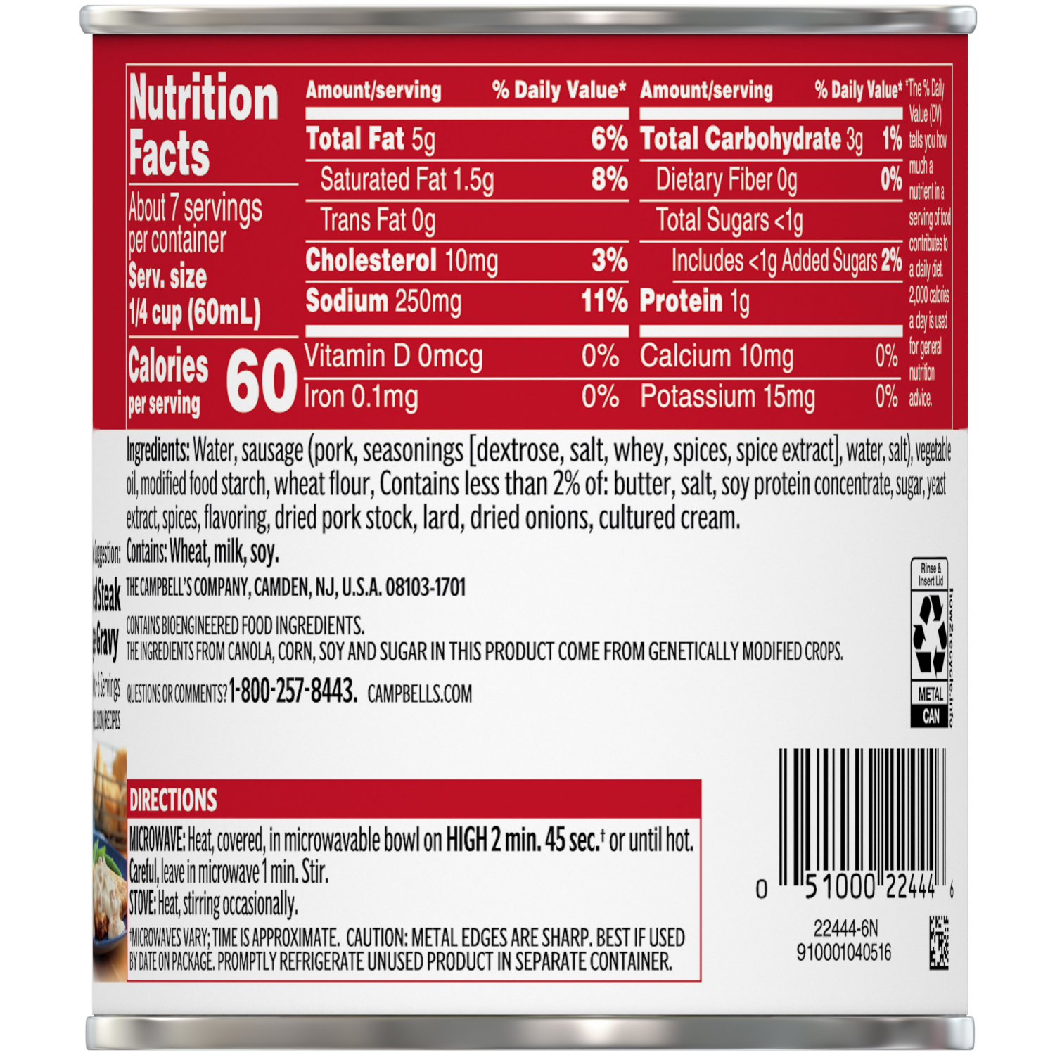 slide 2 of 7, Campbell's Country Style Sausage Gravy, 13.800 oz