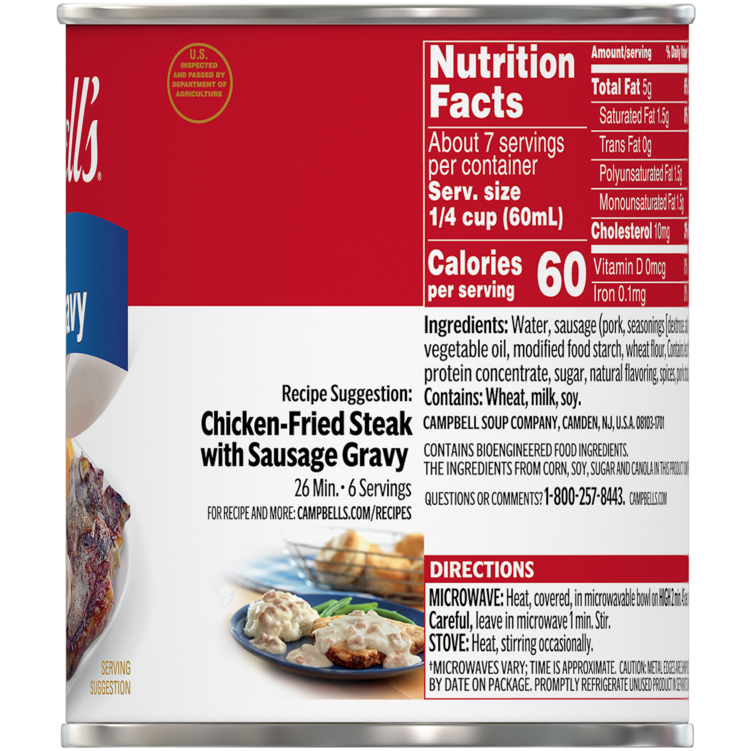 slide 5 of 5, Campbell's Country Style Sausage Gravy, 13.800 oz