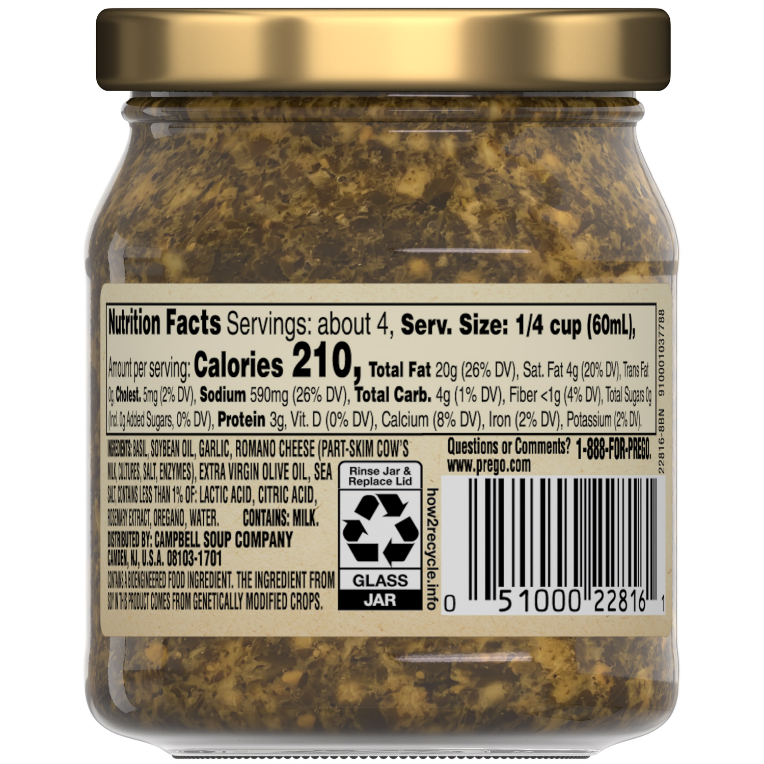 slide 5 of 8, Prego Basil Pesto Sauce, 8.000 oz