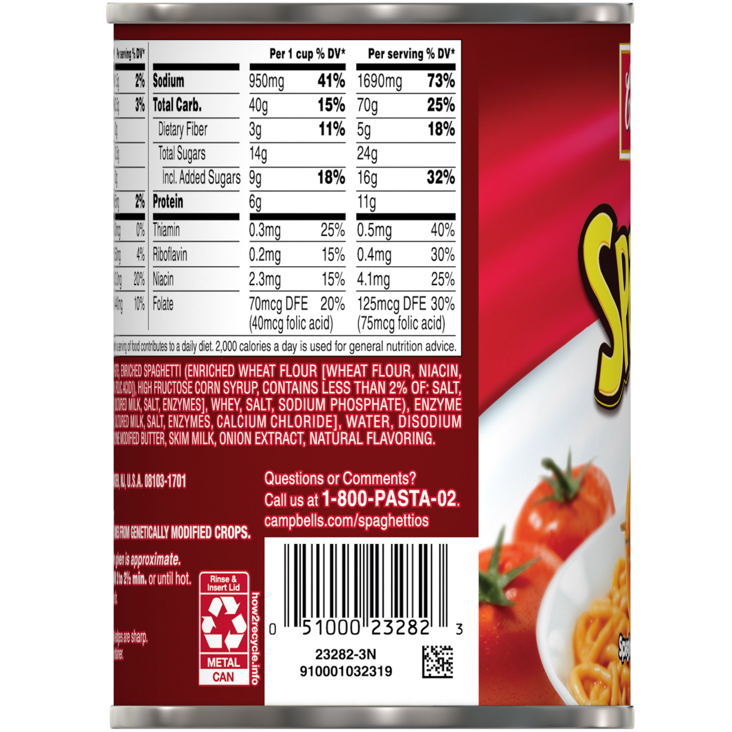 slide 3 of 8, Campbell's Spaghetti in Tomato Sauce with Cheese, 15.8 oz Can, 15.800 oz