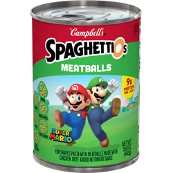 Campbell's SpaghettiOs Super Mario Bros Canned Pasta with Meatballs, 15.6 oz Can