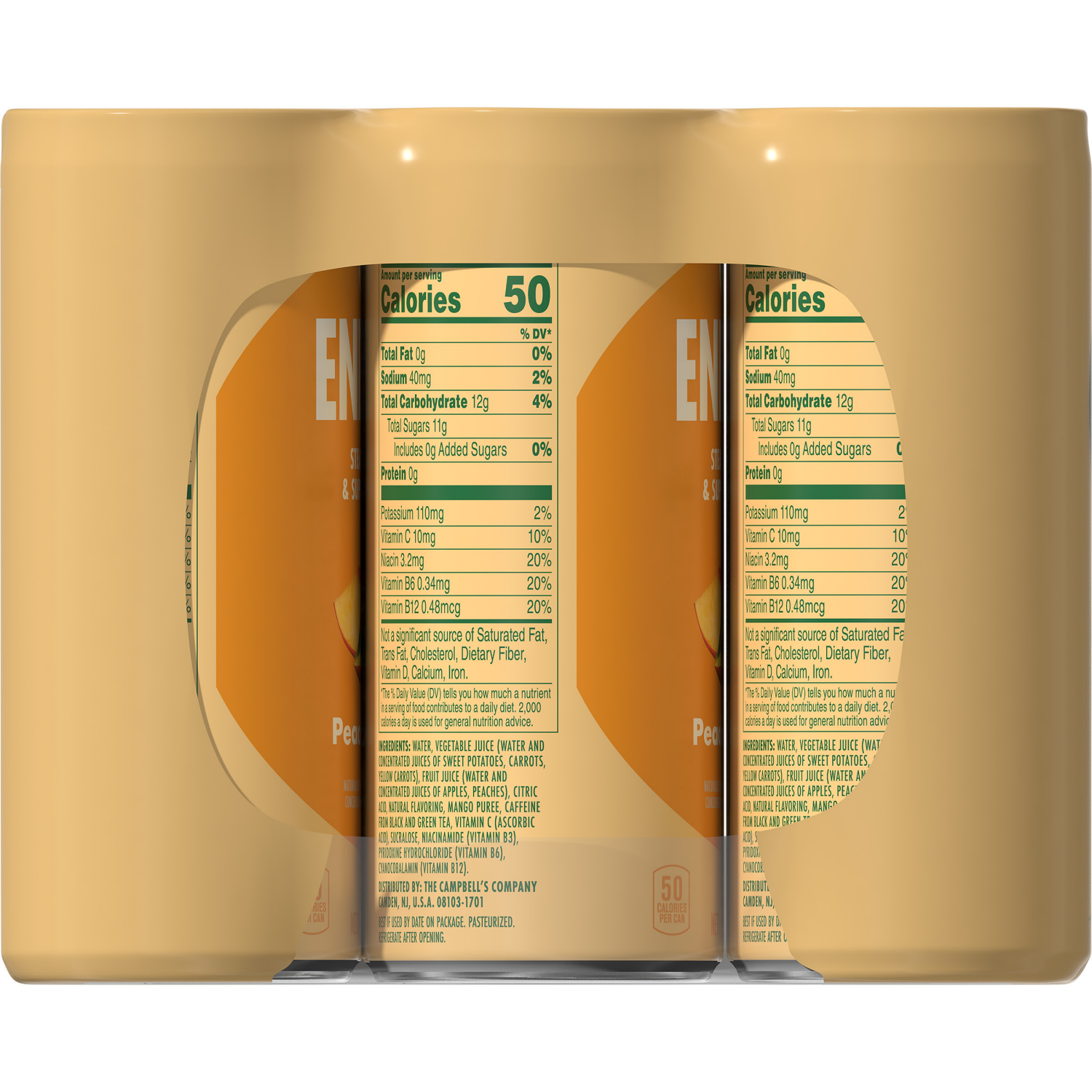slide 2 of 8, V8 Energy Peach Mango Energy Drink, 8 fl oz Can (12 Pack), 96.000 fl oz