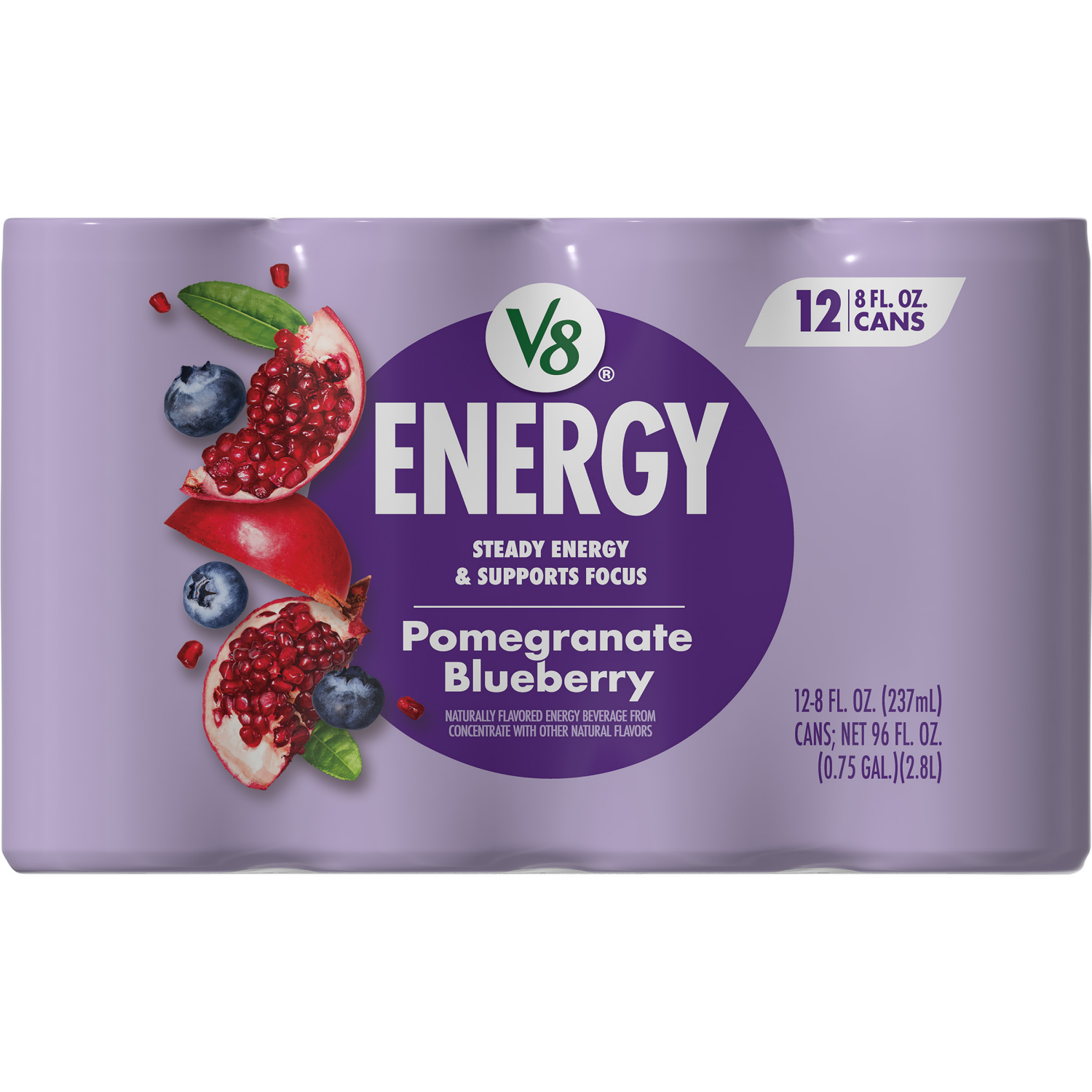 slide 8 of 8, V8 Energy Pomegranate Blueberry Energy Drink, 8 fl oz Can (12 Pack), 12 ct; 8 fl oz