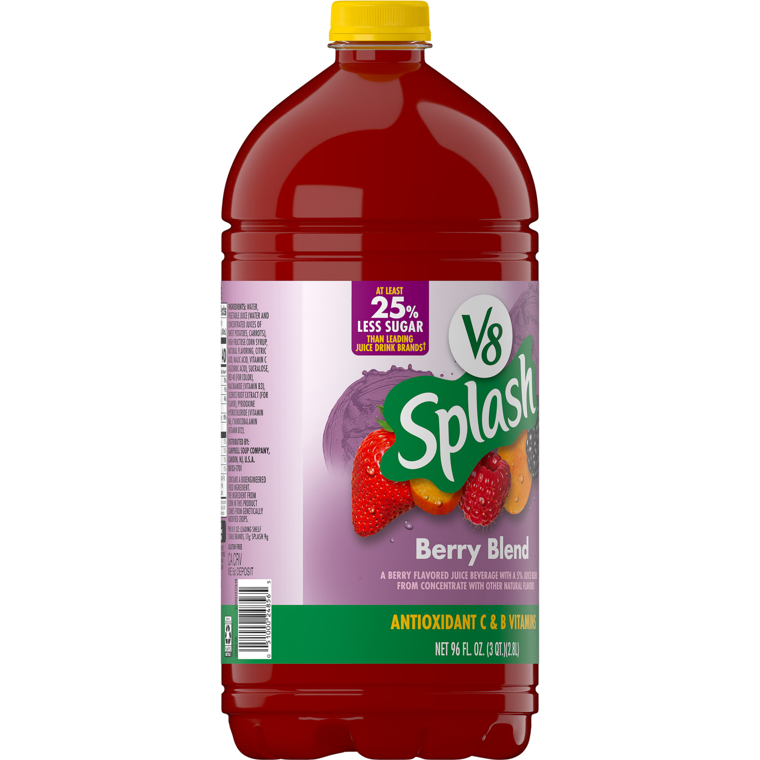 slide 3 of 7, V8 Splash Berry Blend Flavored Beverage, 96 fl oz Bottle, 96 fl oz